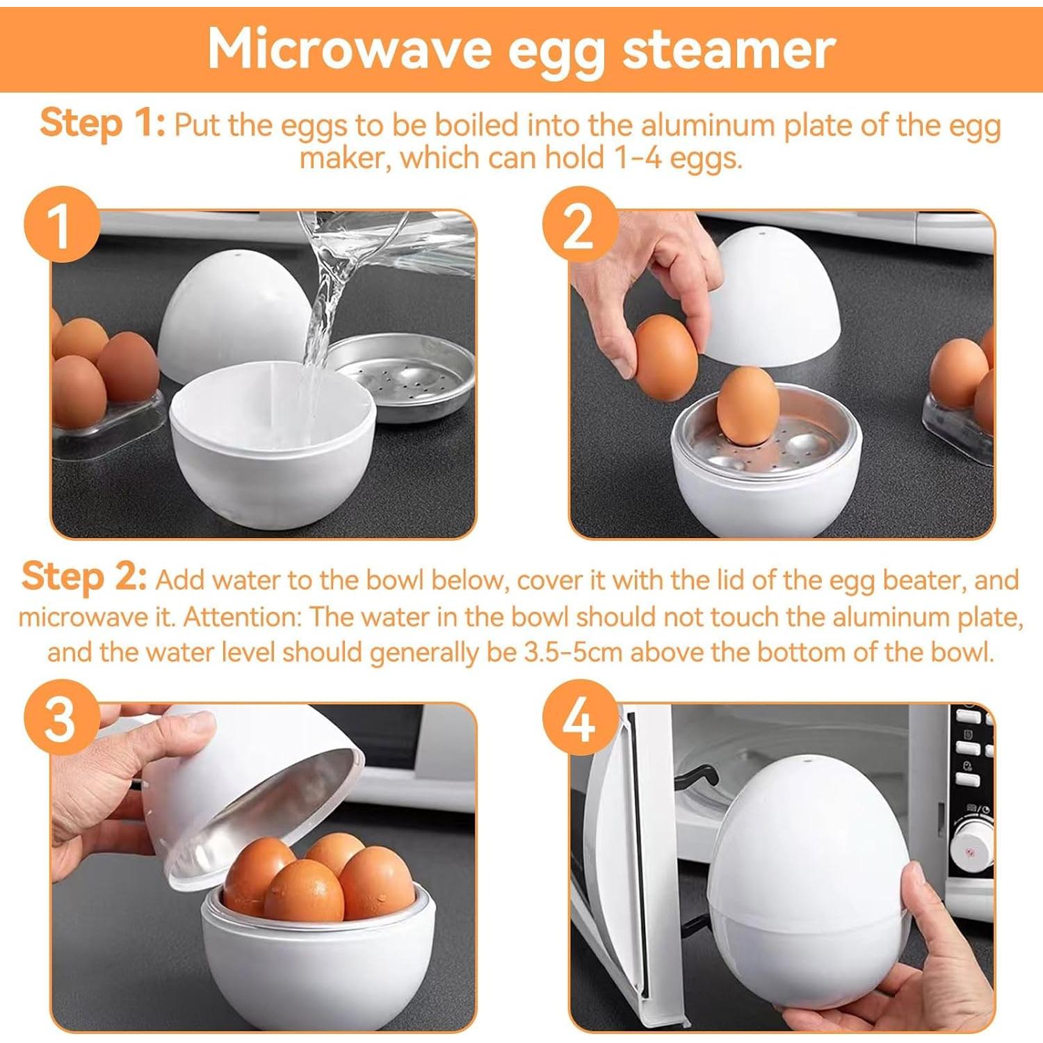 Cocinador de Huevos Duros Cyrank para Microondas 4 Huevos