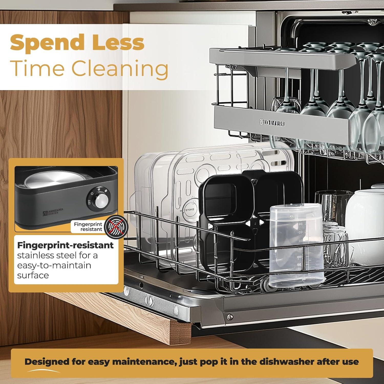 Hervidor de Huevos Eléctrico Annie & Mia, Acero Inoxidable, 8 Huevos