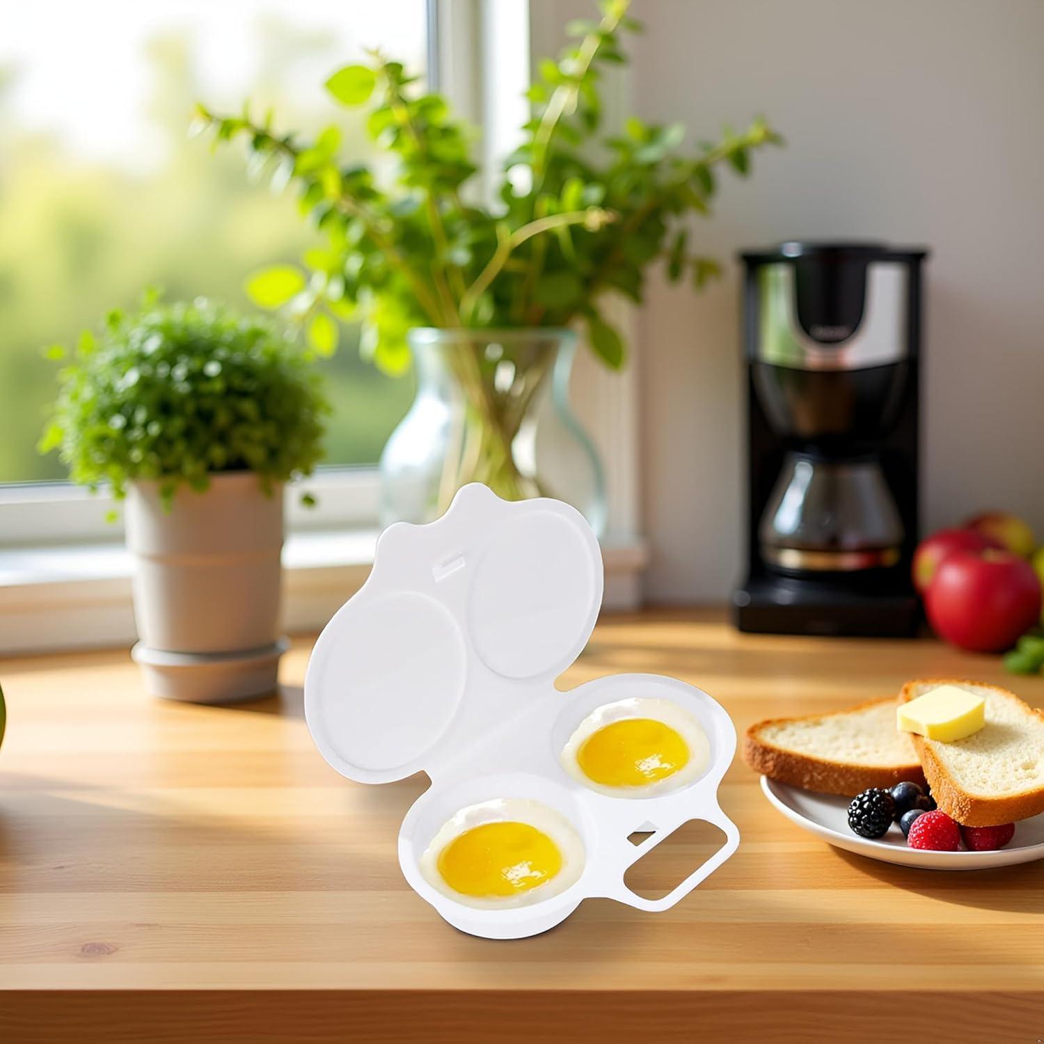 Cocinero de huevos pochés Zenarao 2 cavidades con tapa