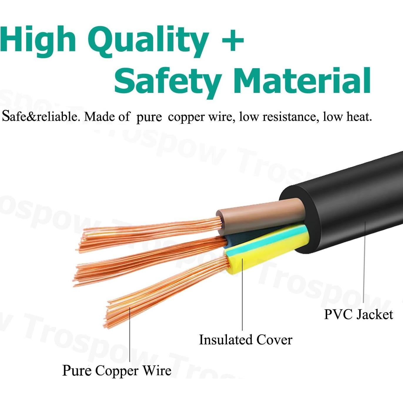 Cable de Alimentación de 3 Clavijas Trospow 2.5m para Zojirushi
