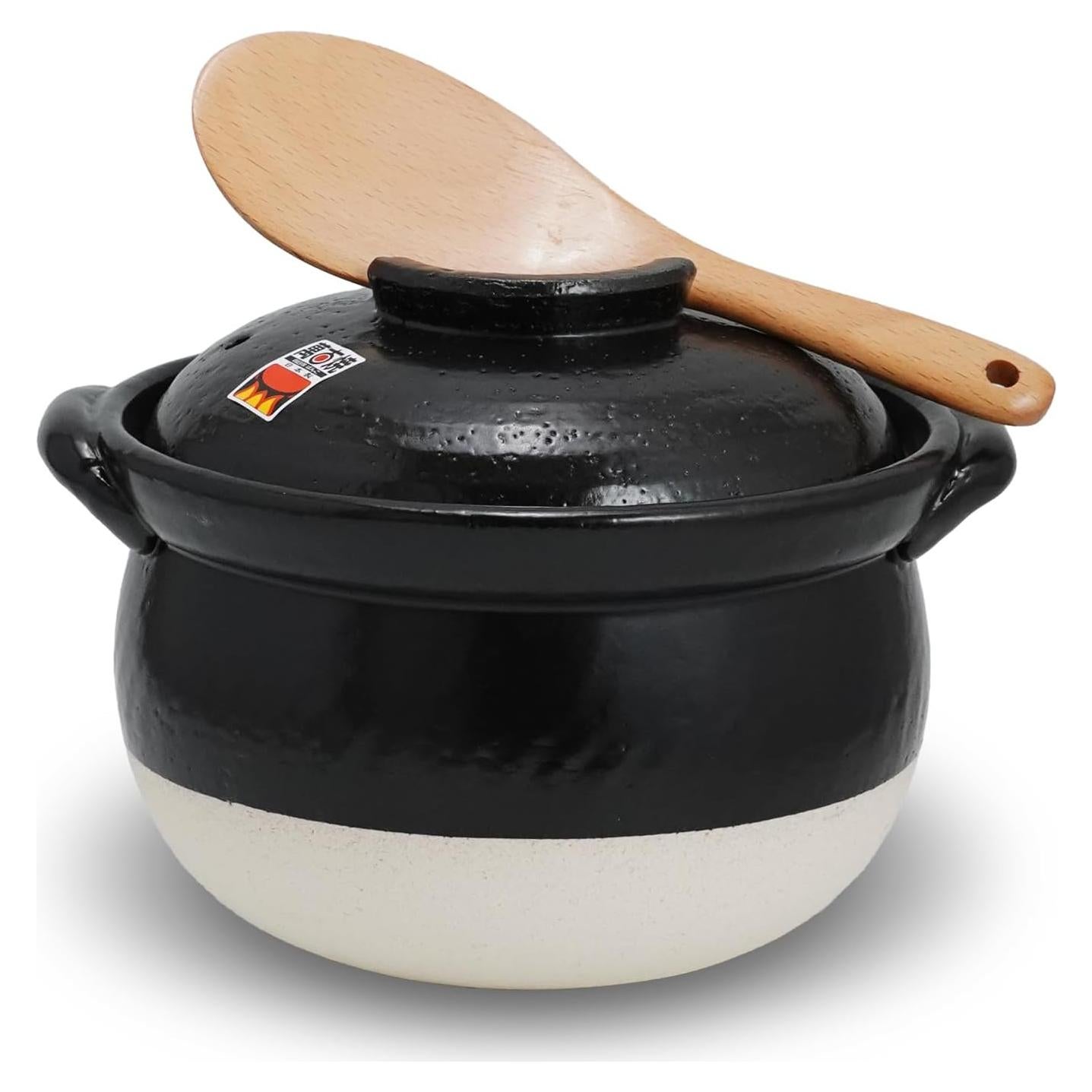 Olla de Arroz Banko-Yaki COTONOHA 3-Gou Cerámica Negra