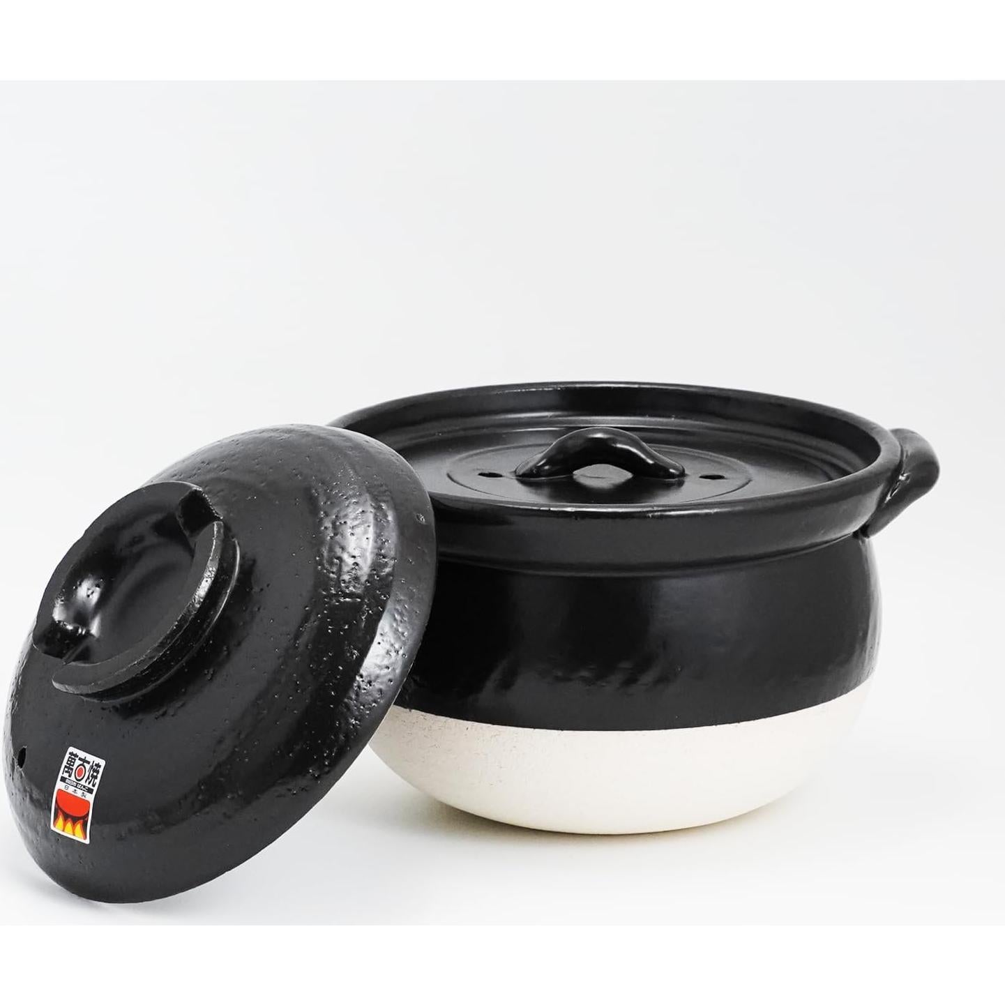Olla de Arroz Banko-Yaki COTONOHA 3-Gou Cerámica Negra