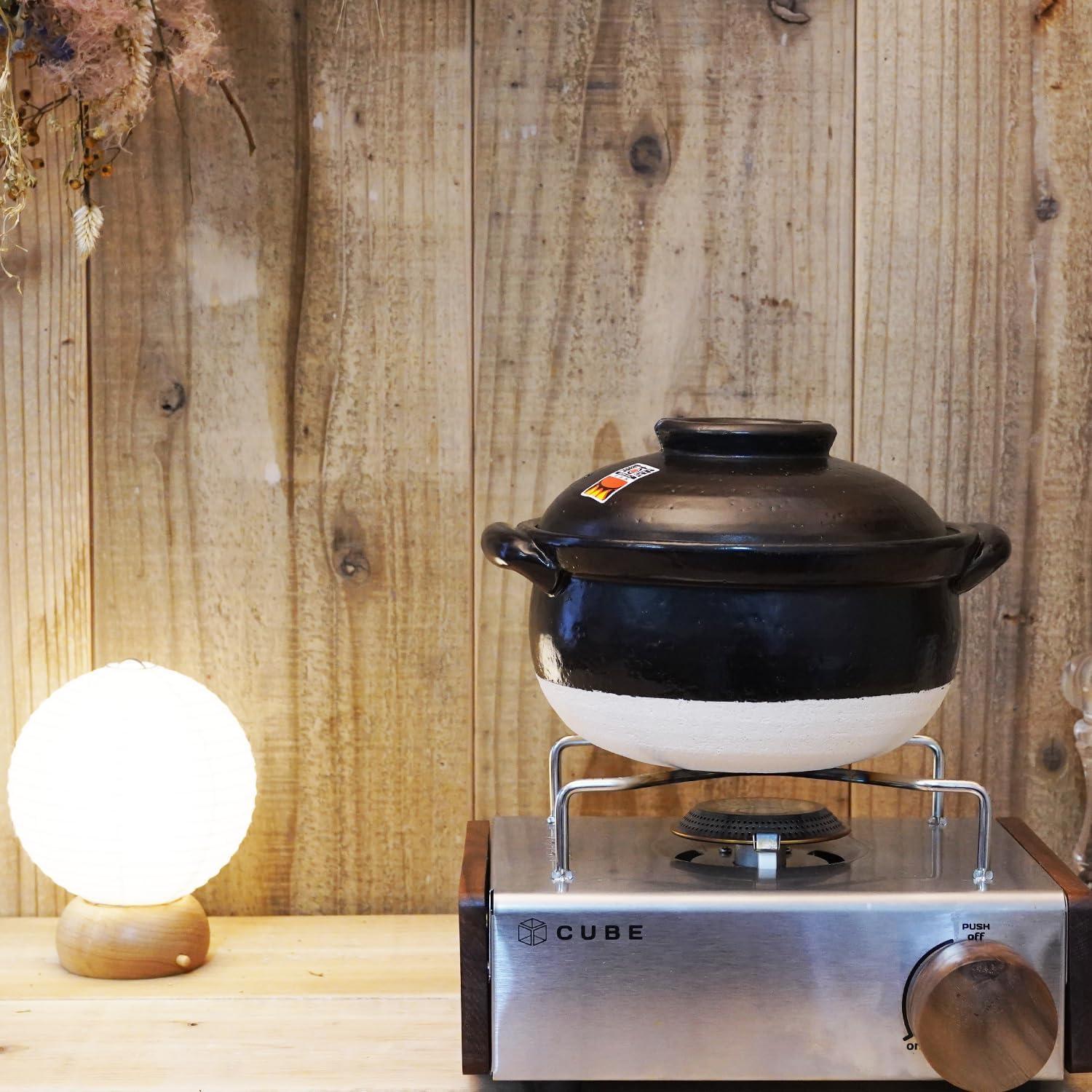 Olla de Arroz Banko-Yaki COTONOHA 3-Gou Cerámica Negra