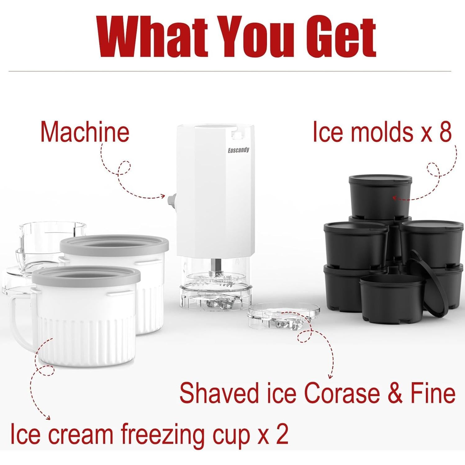 Juego de Accesorios para Helados KitchenAid - 2 Helados + 1 Hielo Raspado