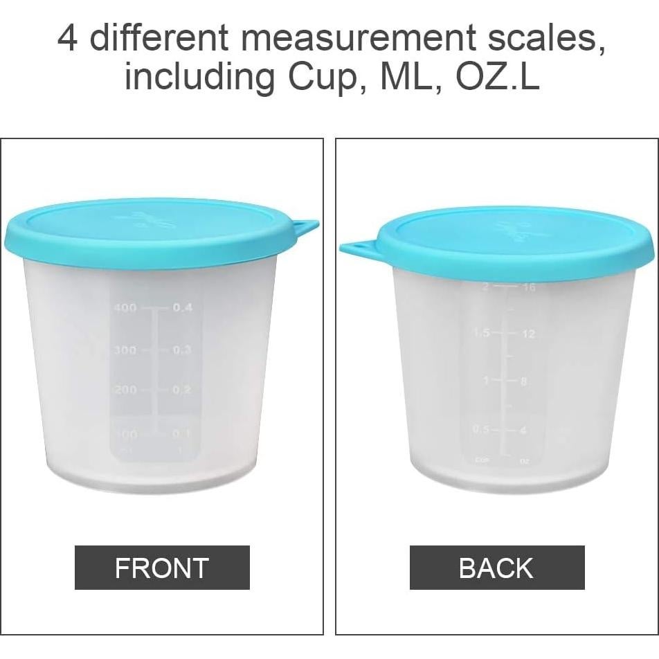 Contenedores de Helado SOPHICO 4 Piezas Silicona 473ml