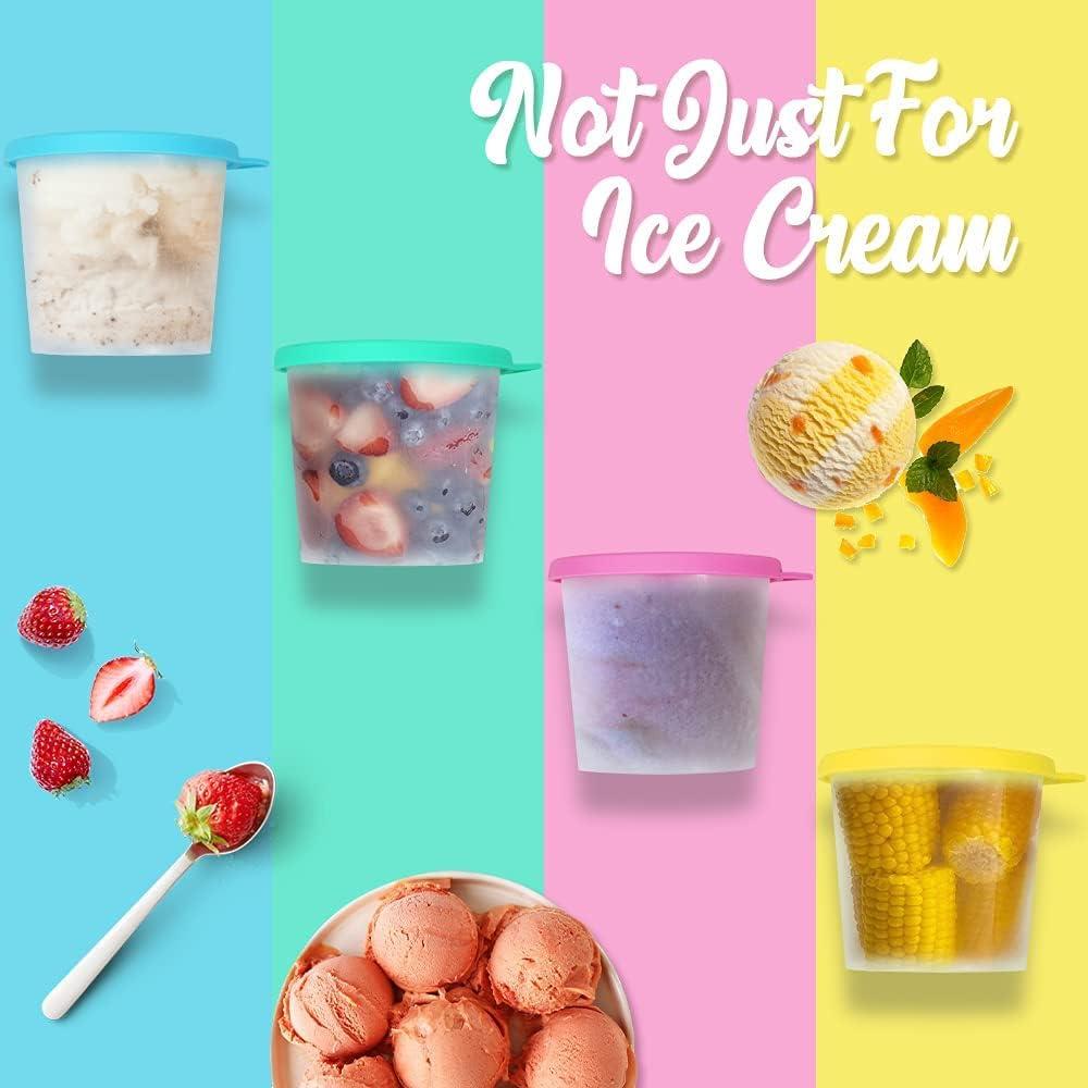 Contenedores de Helado SOPHICO 4 Piezas Silicona 473ml