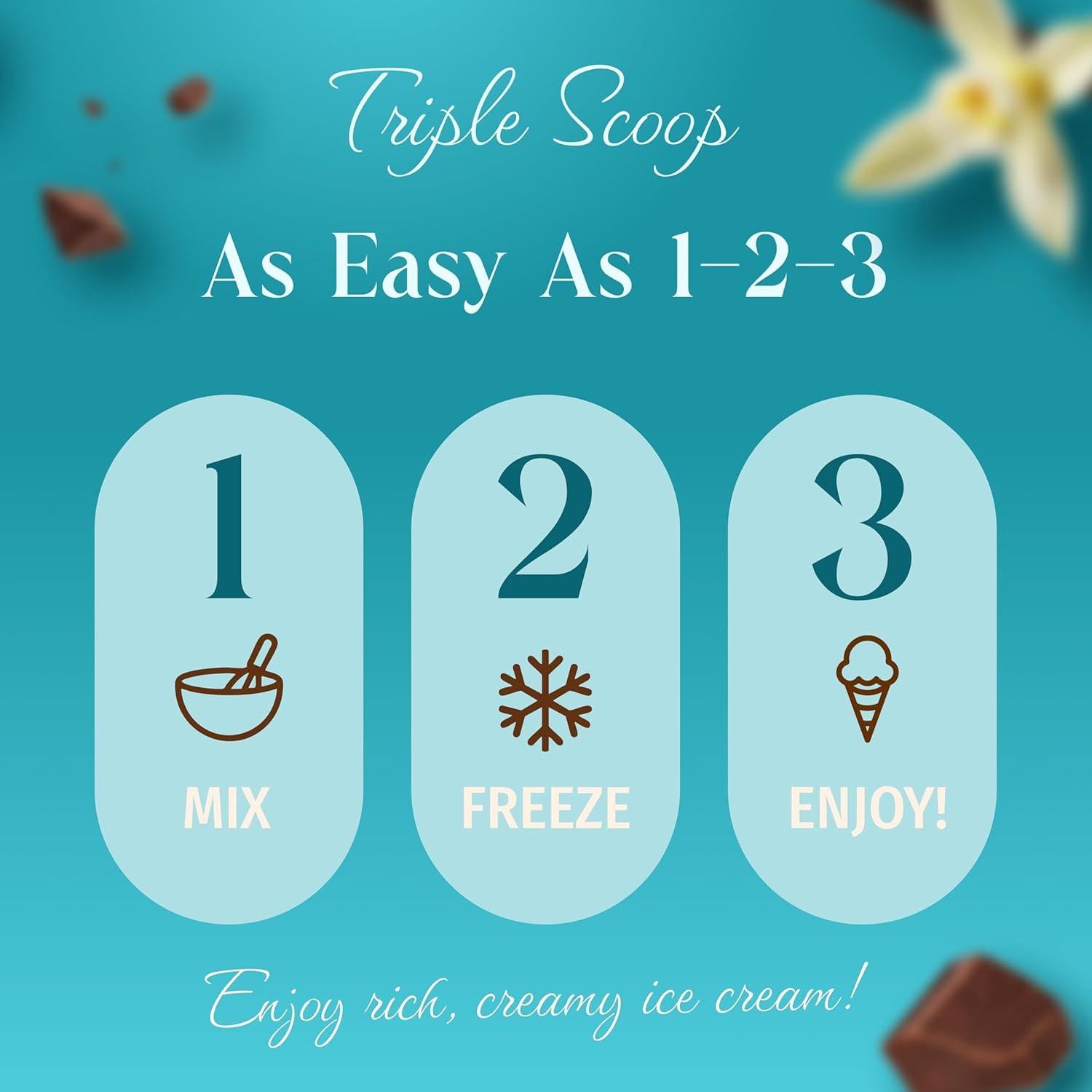 Mezcla de Helado Premium Triple Scoop Vainilla con Chocolate 1.4kg