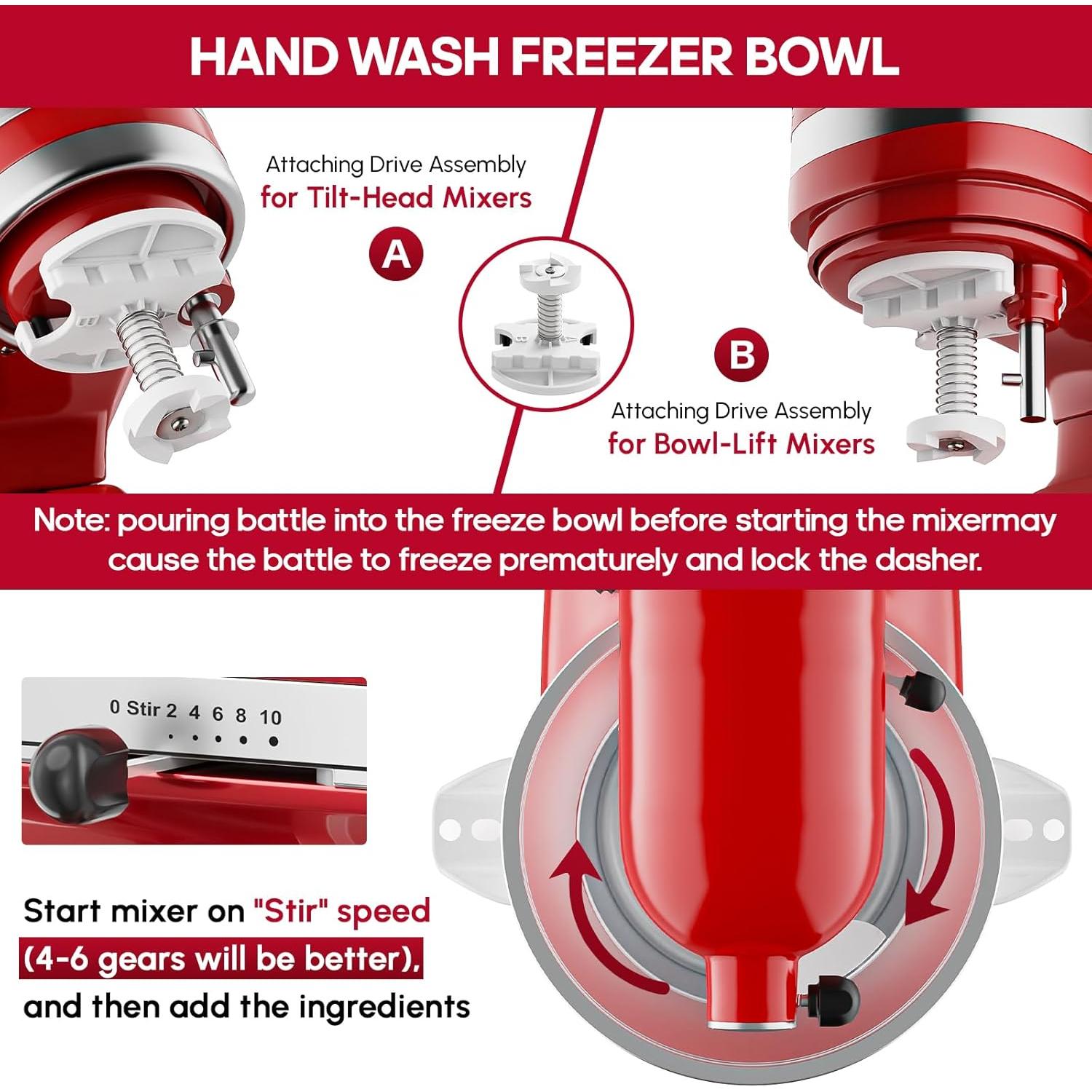 Accesorio Hacedor de Helados InnoMoon para KitchenAid 2L