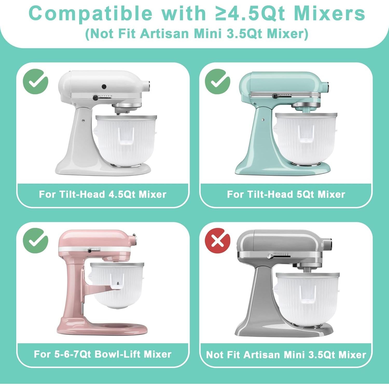 Accesorio para Hacer Helados Aligat para Batidora KitchenAid 2L