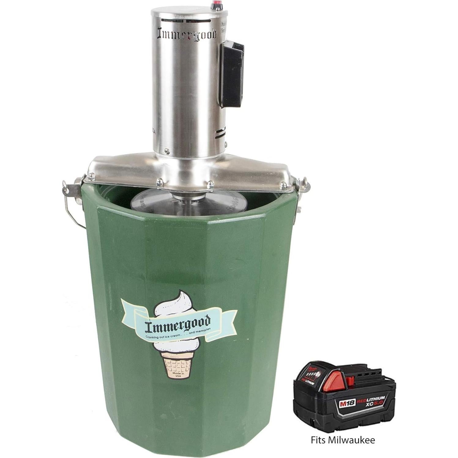 Fabricante de Helados a Batería Immergood 6 qt Acero Inoxidable