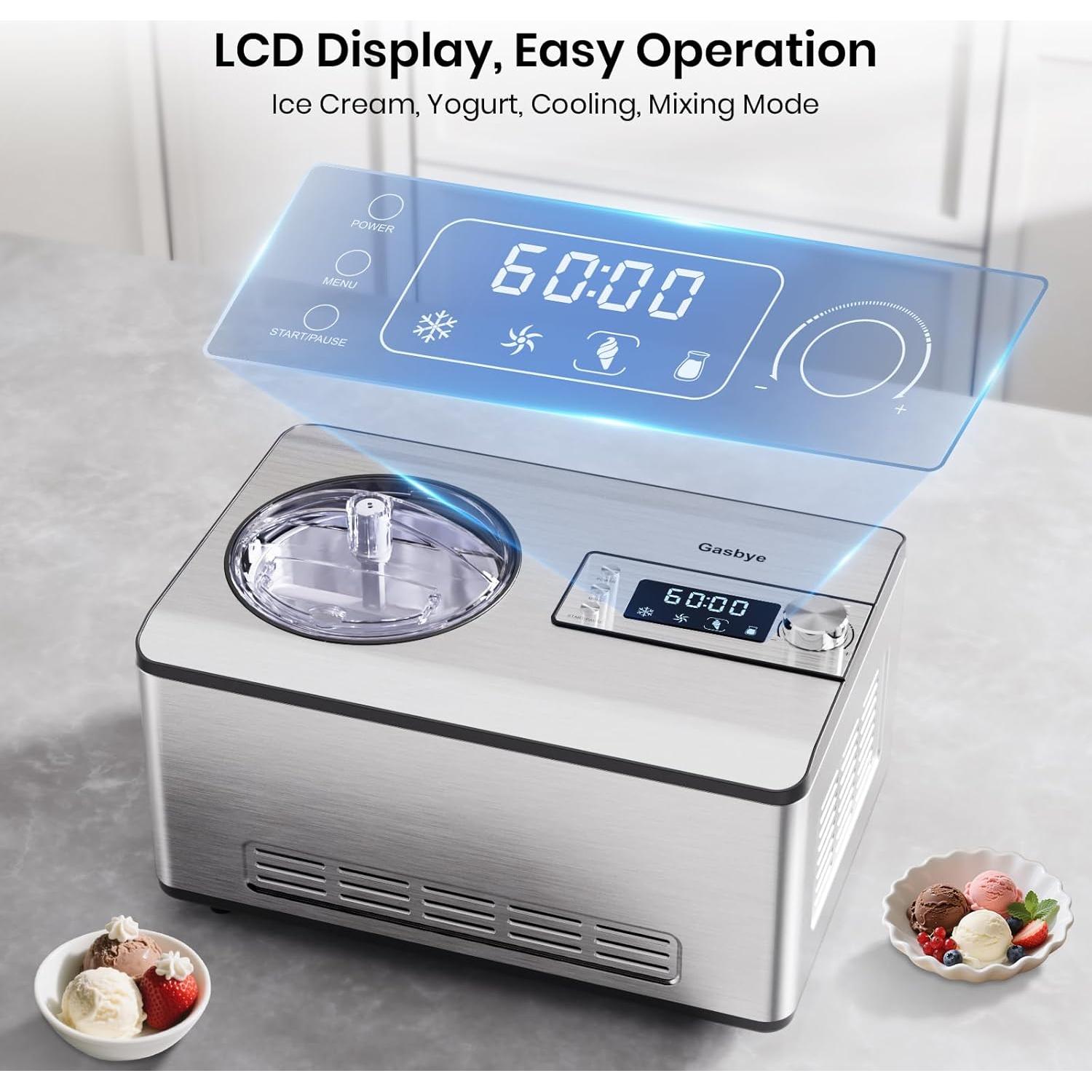 Máquina de Helados Gasbye ICE2037YJ 2.1L Acero Inoxidable