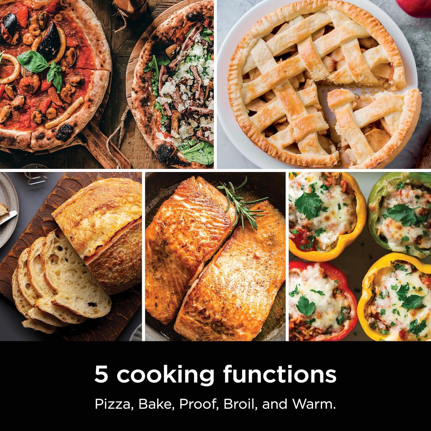 Horno de Pizza Eléctrico Ninja MO201, 30.48 cm, 5 en 1