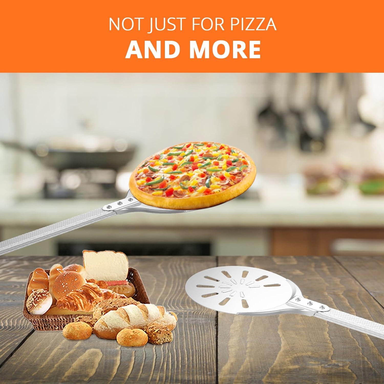 Espátula Giratoria para Pizza Honsdom 20 cm Aluminio Perforada