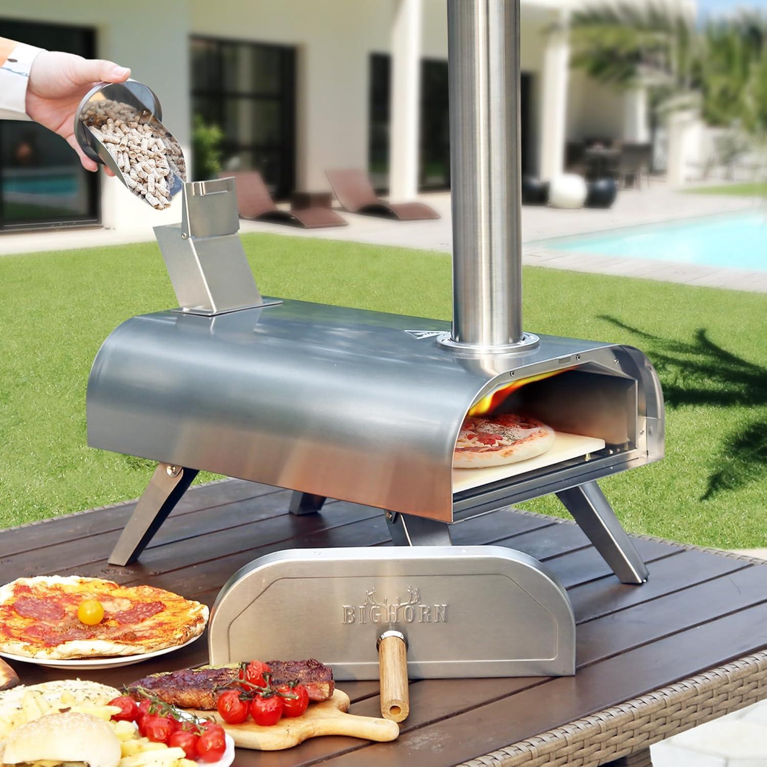 Horno de Pizza Big Horn Outdoors 12" Acero Inoxidable Portátil