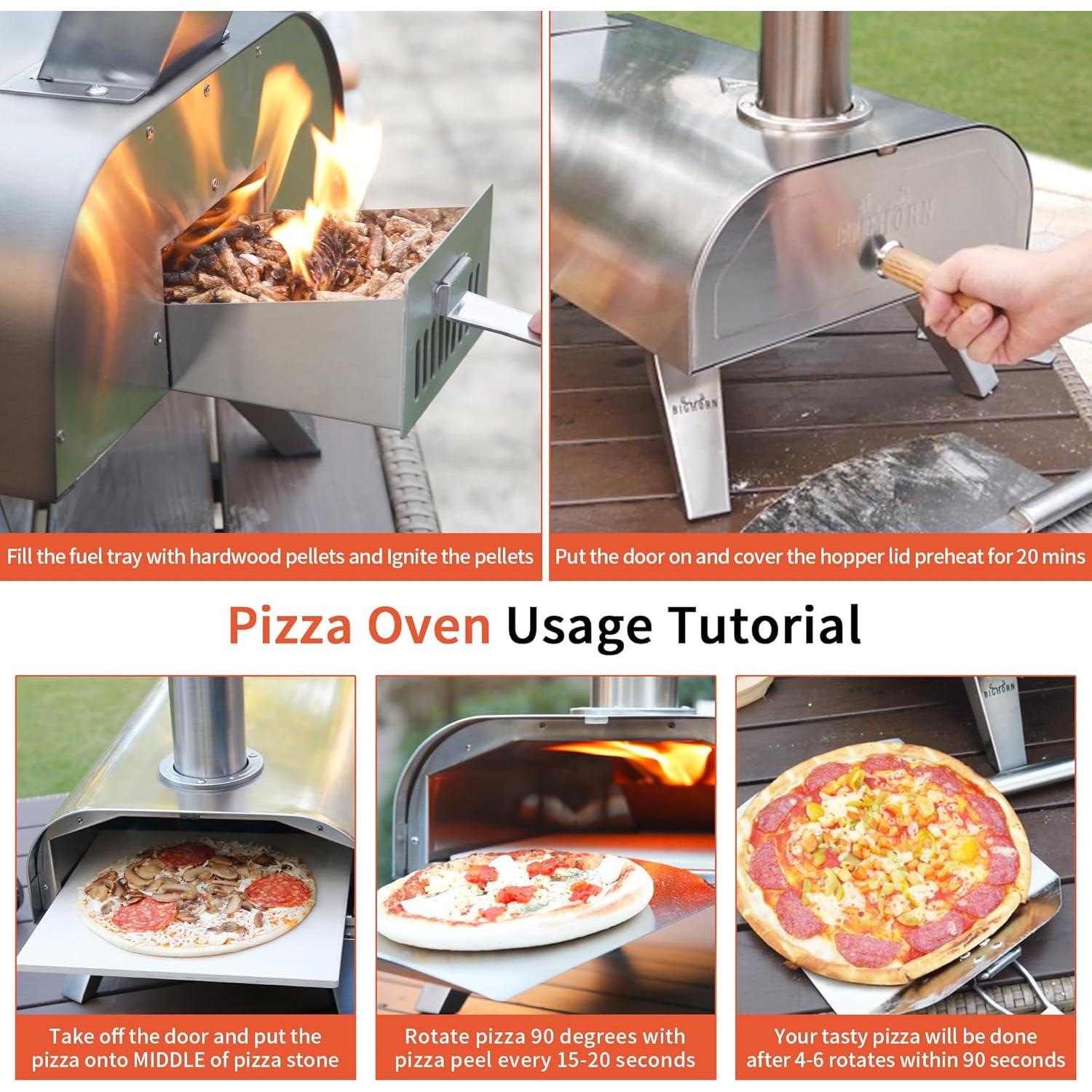 Horno de Pizza Big Horn Outdoors 12" Acero Inoxidable Portátil
