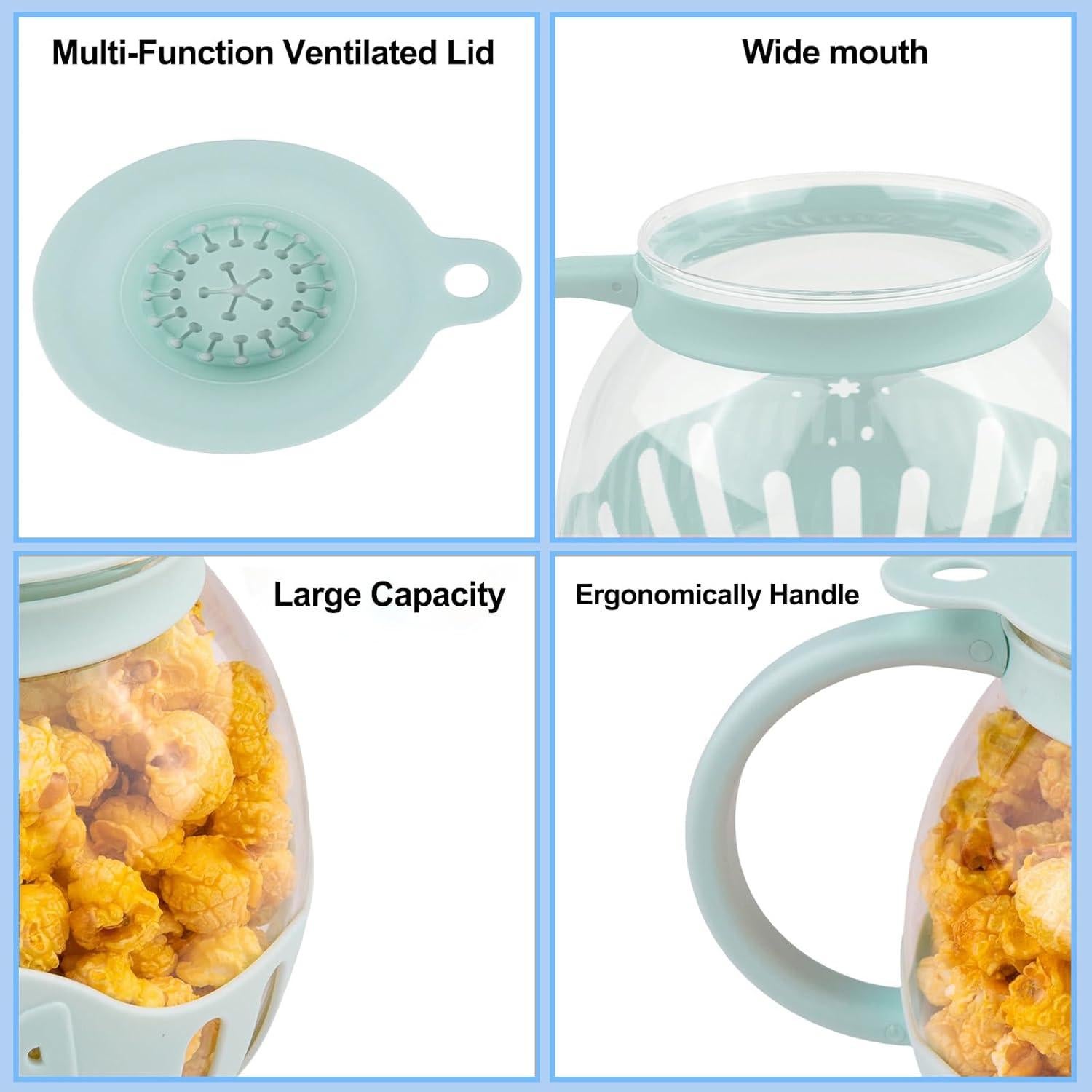 Tazón colapsable para palomitas COOKQUEEN 12 tazas azul