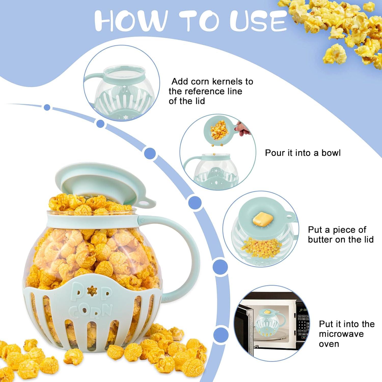 Tazón colapsable para palomitas COOKQUEEN 12 tazas azul