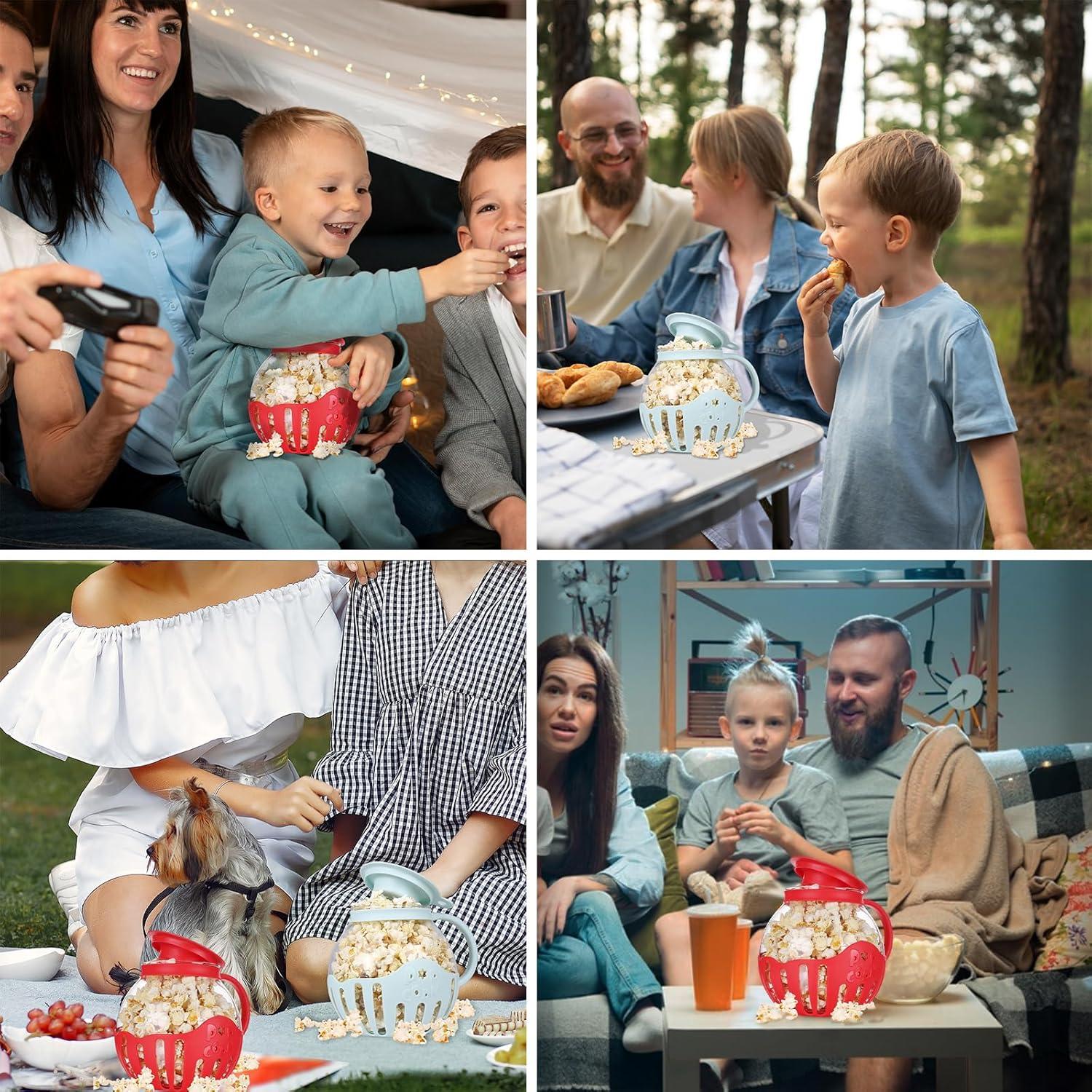 Tazón colapsable para palomitas COOKQUEEN 12 tazas azul