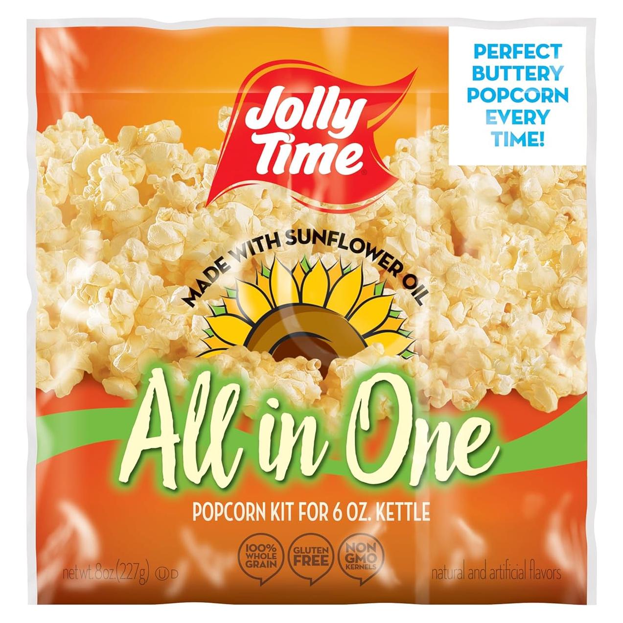 Kit de Palomitas JOLLY TIME 24 Paquetes 170g con Aceite y Sal