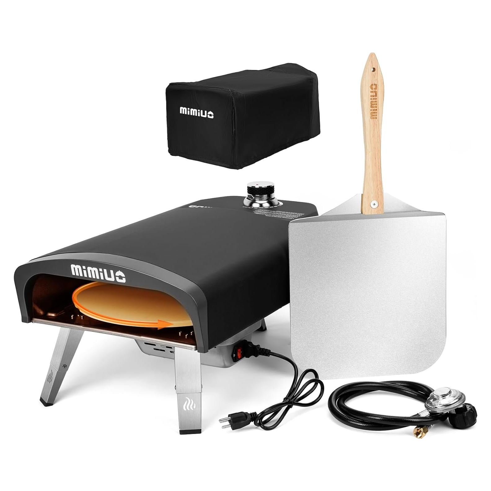 Horno de Pizza a Gas Mimiuo 14" con Piedra Rotativa Automática