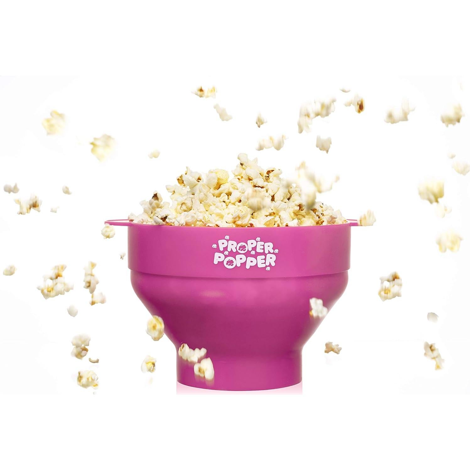 Hacedor de Palomitas Proper Popper Rosa Silicona 15 Tazas Apto Microondas