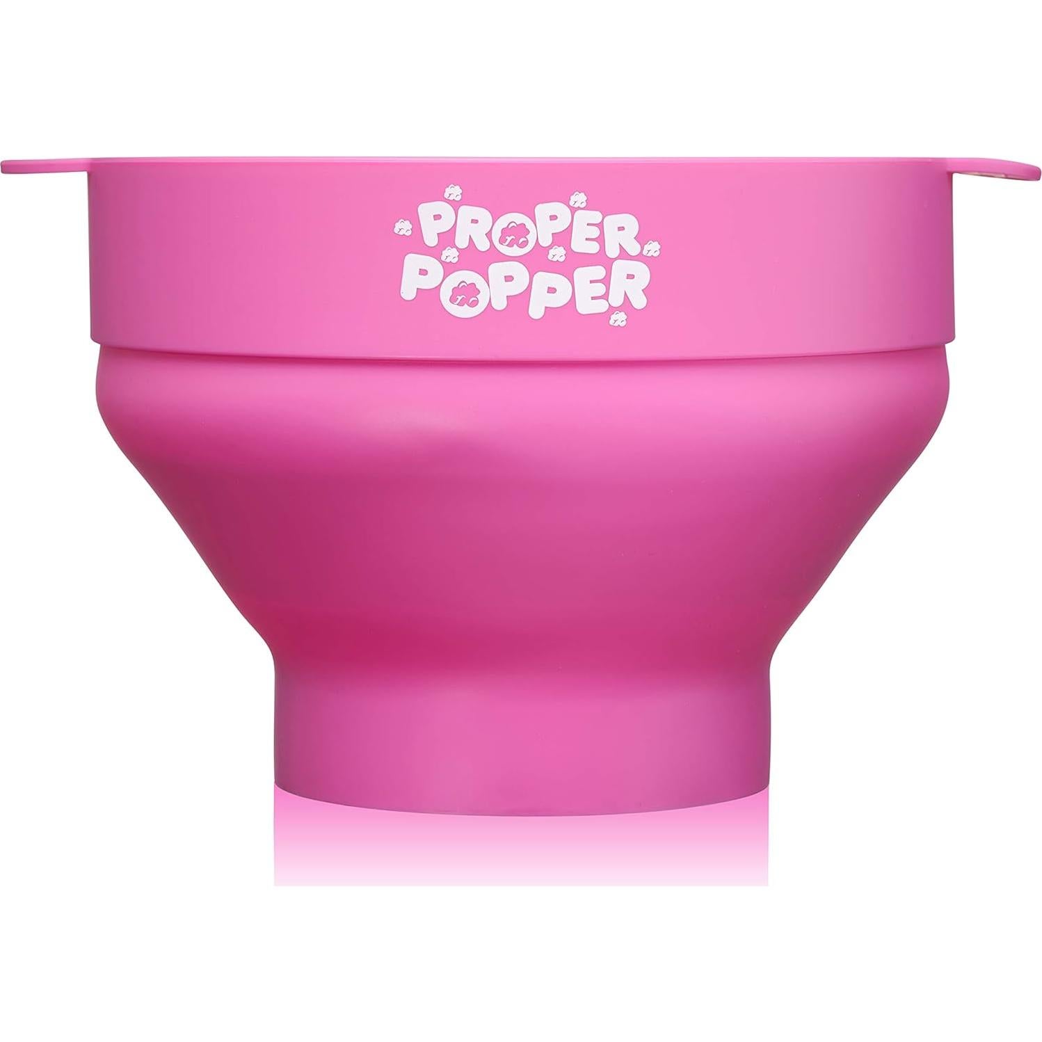 Hacedor de Palomitas Proper Popper Rosa Silicona 15 Tazas Apto Microondas