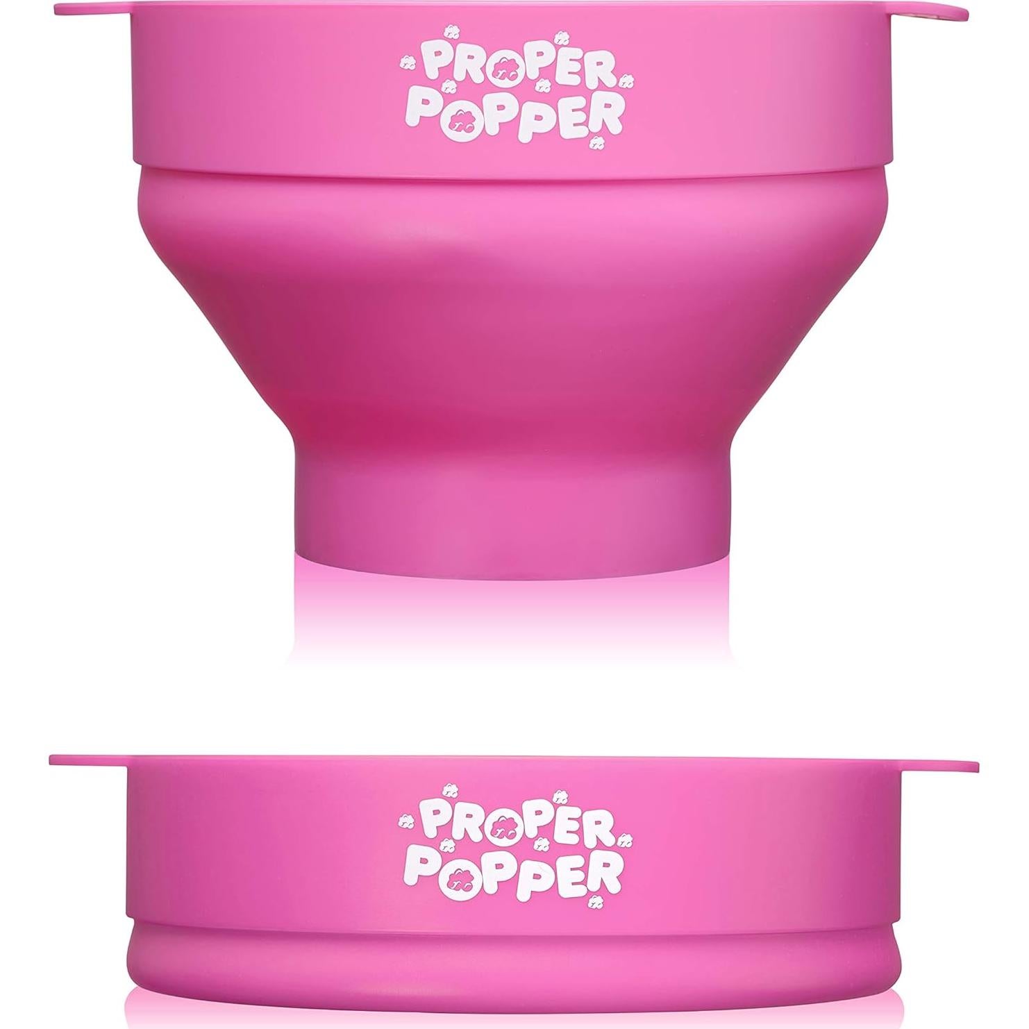 Hacedor de Palomitas Proper Popper Rosa Silicona 15 Tazas Apto Microondas