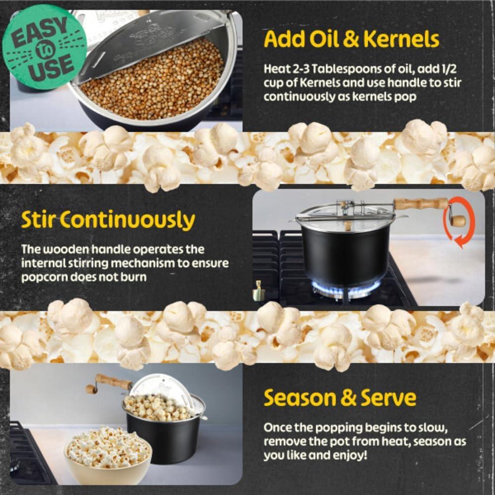 Fabricante de Palomitas de Maíz Great Northern 6.5L con Mango de Madera