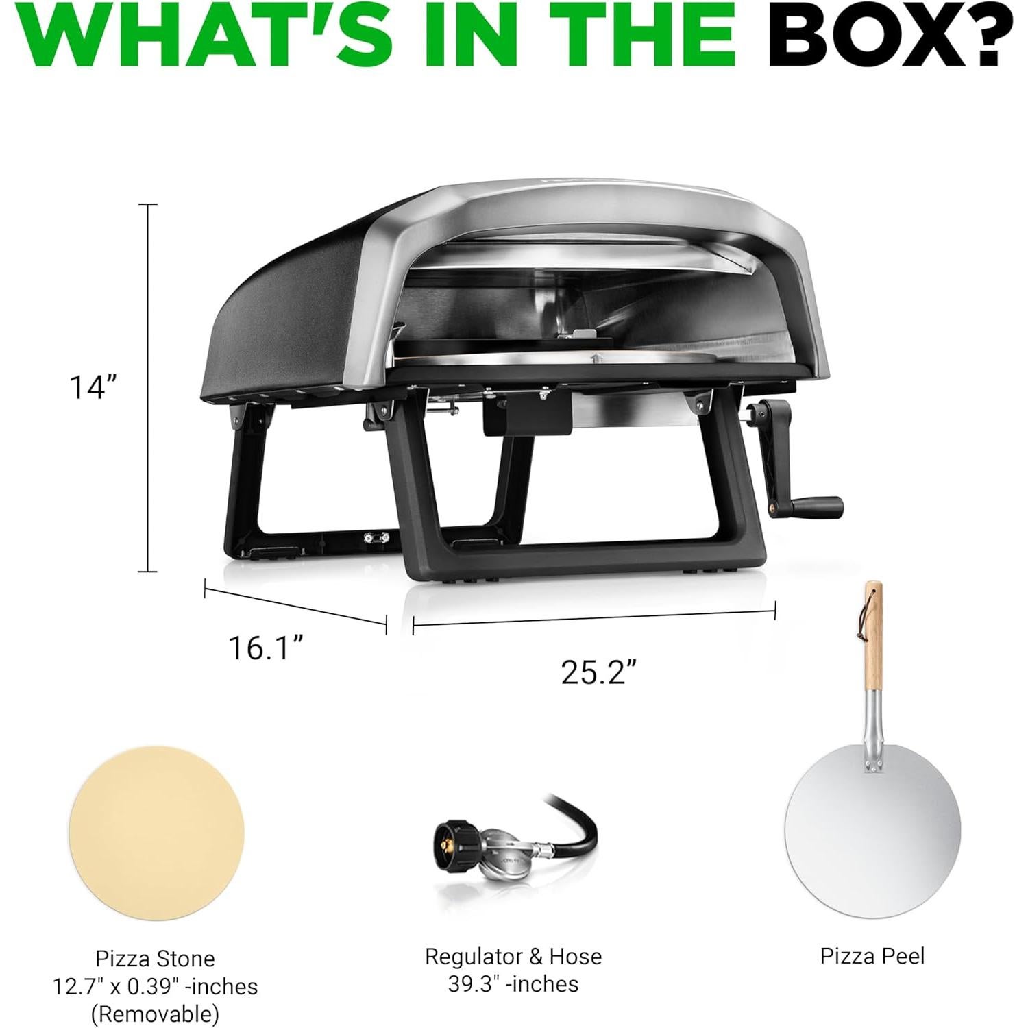 Horno de Pizza NutriChef NCPIZRT44 para Exterior con Piedra Rotativa