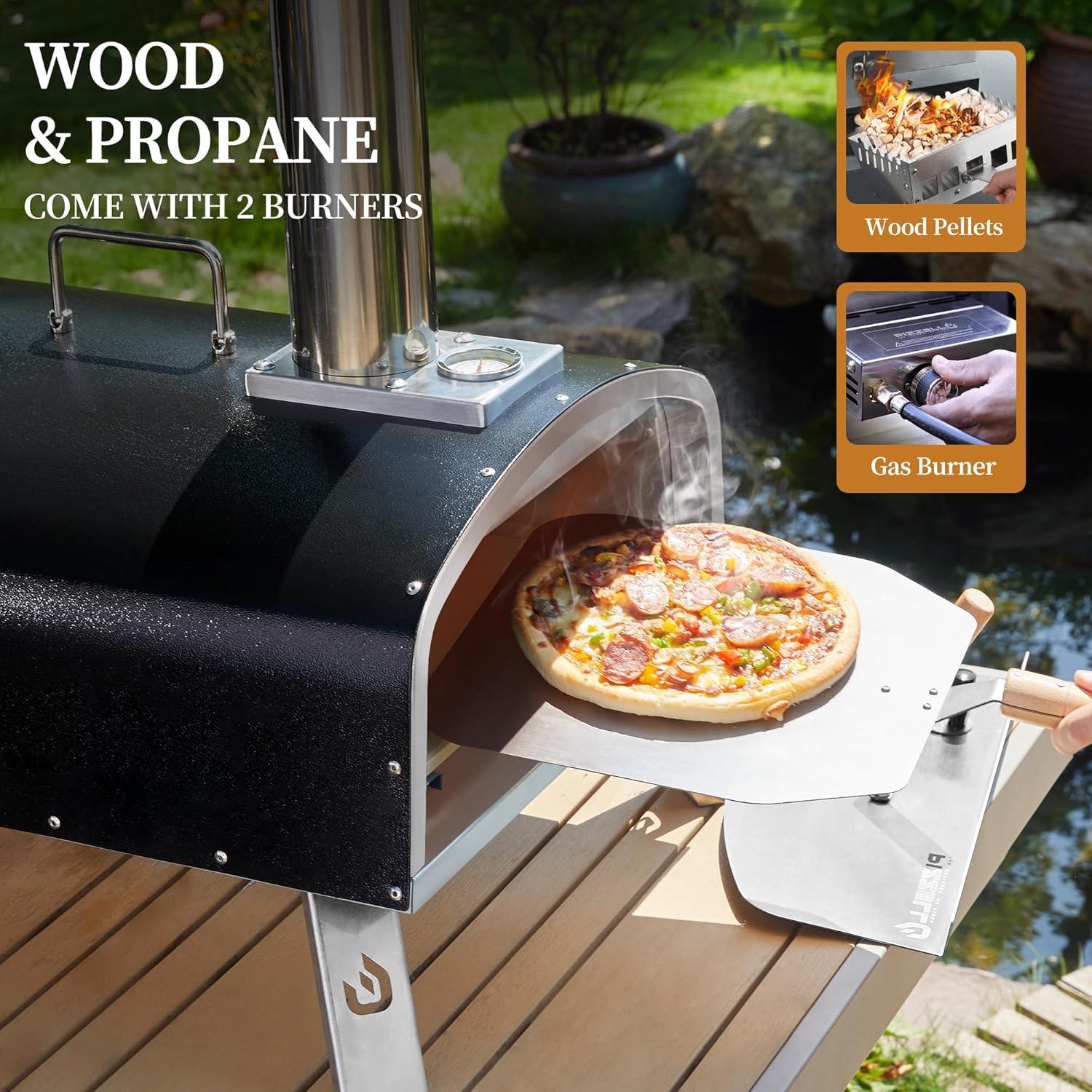 Horno de Pizza PIZZELLO 16" Propano y Leña con Accesorios