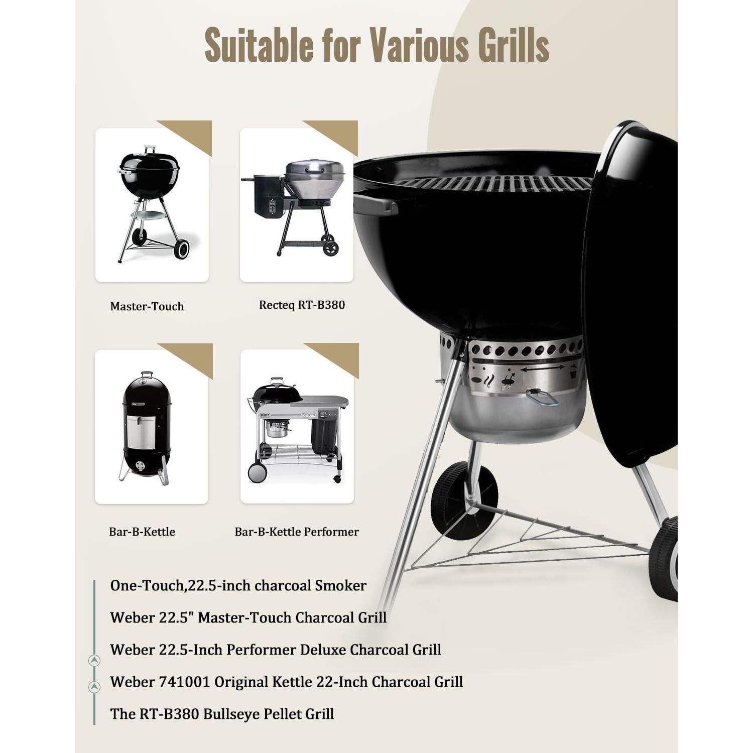 Rejilla de Parrilla de Hierro Fundido OLIGAI 35.5 cm para Carbón