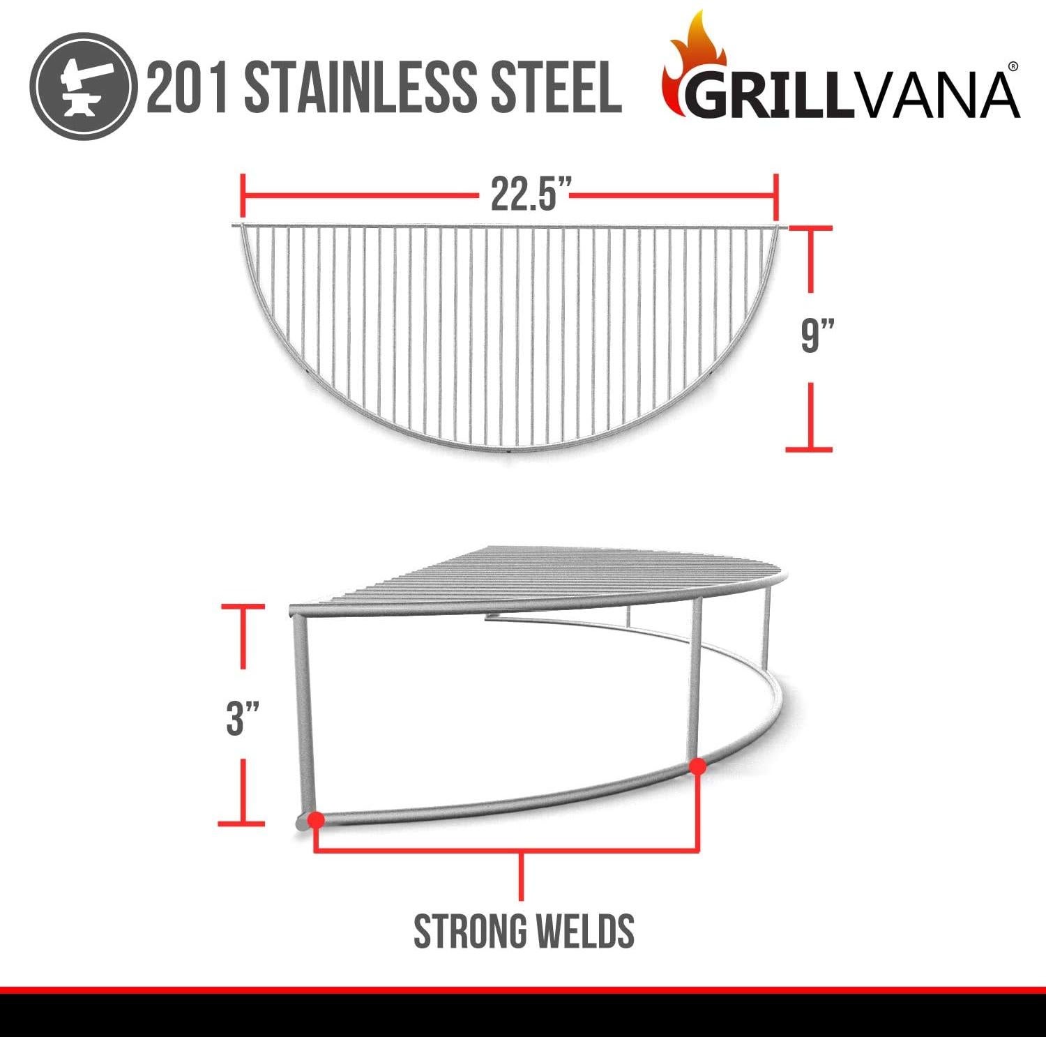 Rejilla de Acero Inoxidable Grillvana Upper Deck 22" (55.88 cm)