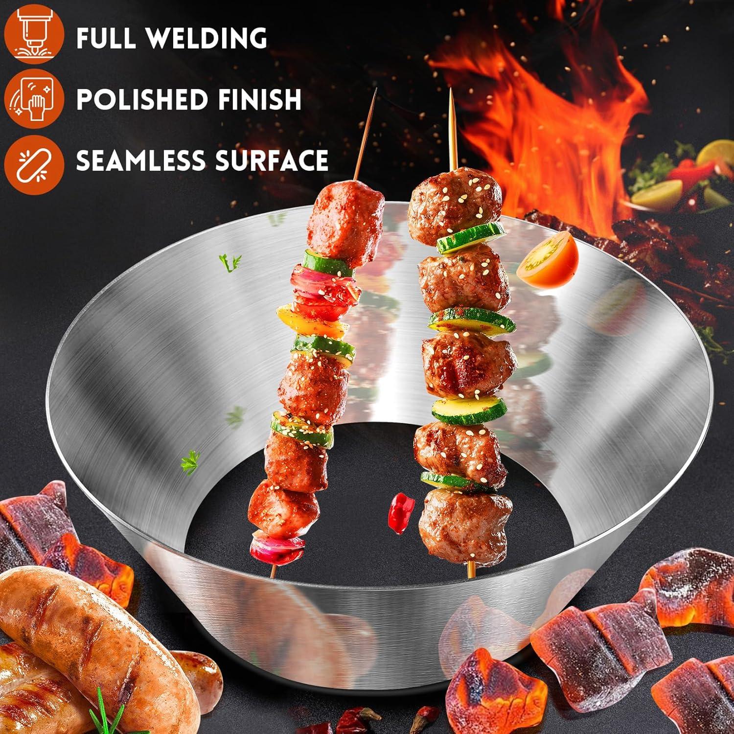 Accesorios de Parrilla de Carbón RUOJAS Acero Inoxidable 30 cm