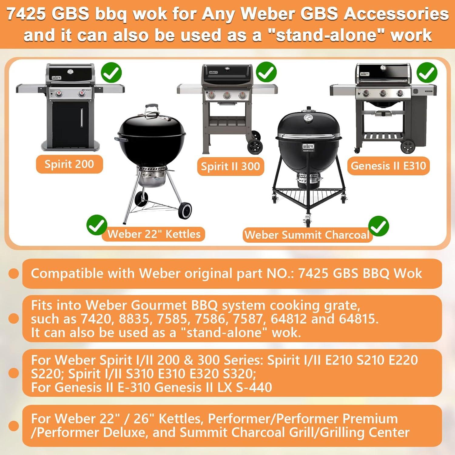 Wok Gourmet BBQ Weber 7425 - Hierro Fundido 5.44 kg