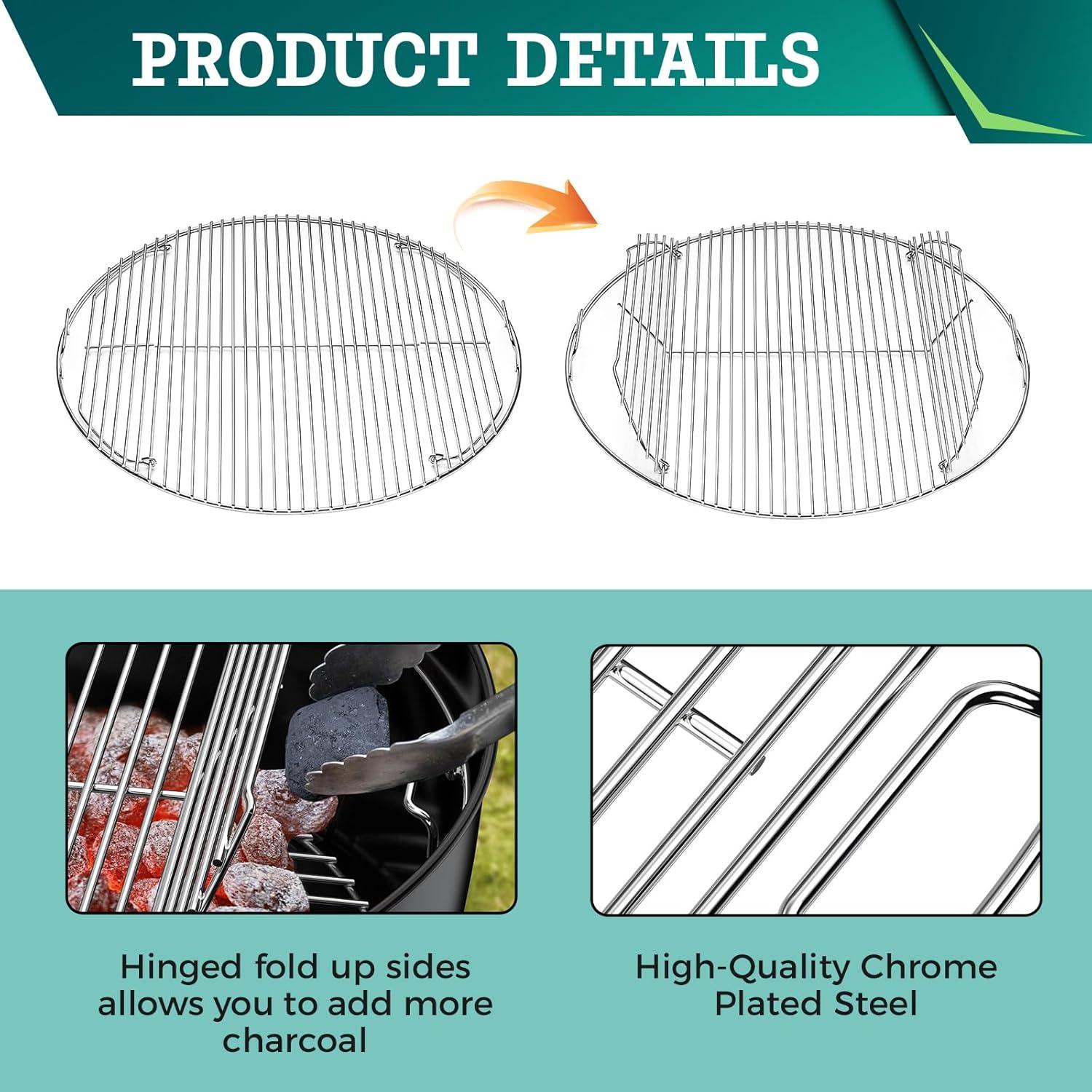 Rejilla Plegable de Acero Inoxidable Wanchao para Parrilla Weber 54.6 cm