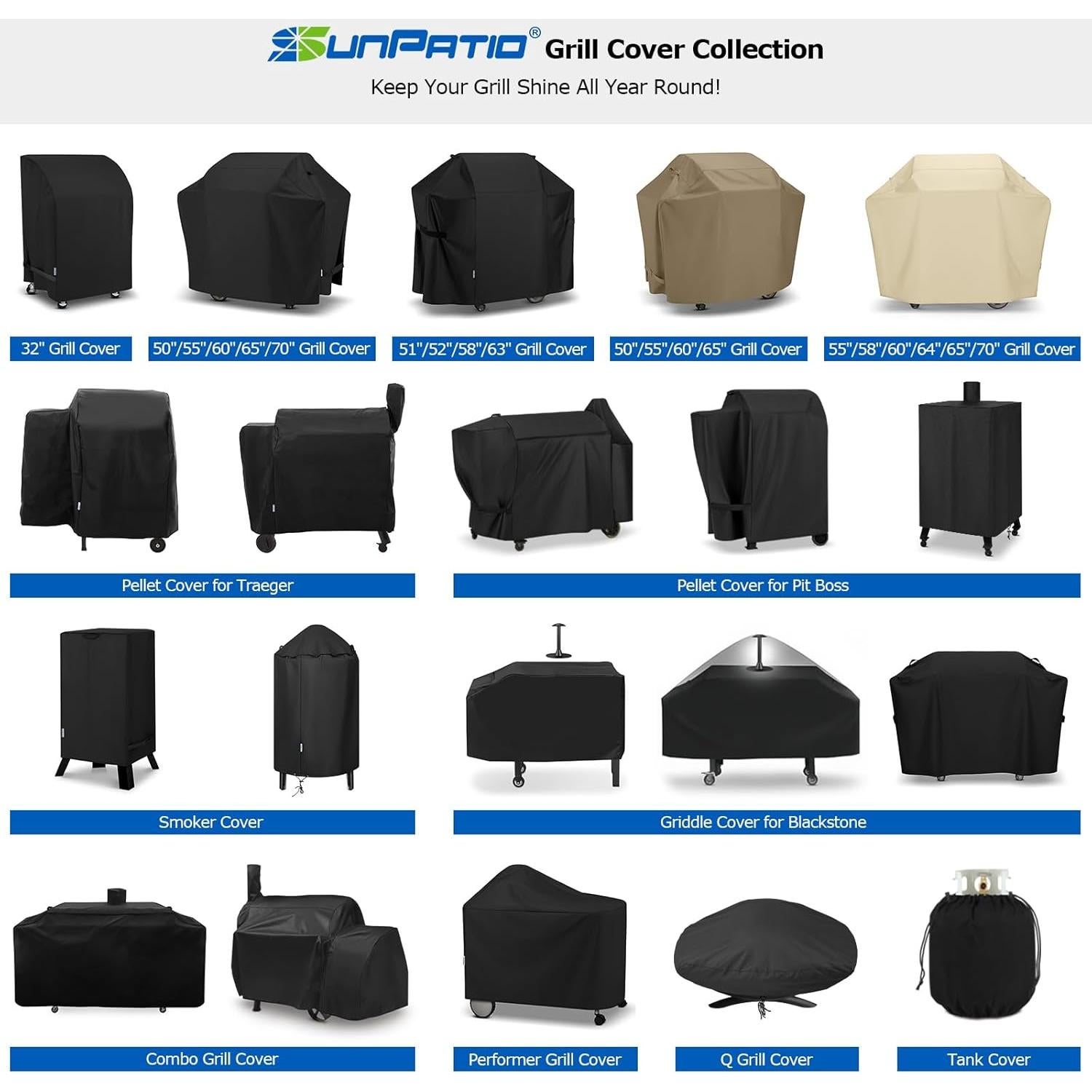 Cubierta de Parrilla Impermeable SunPatio 123x65x101 cm