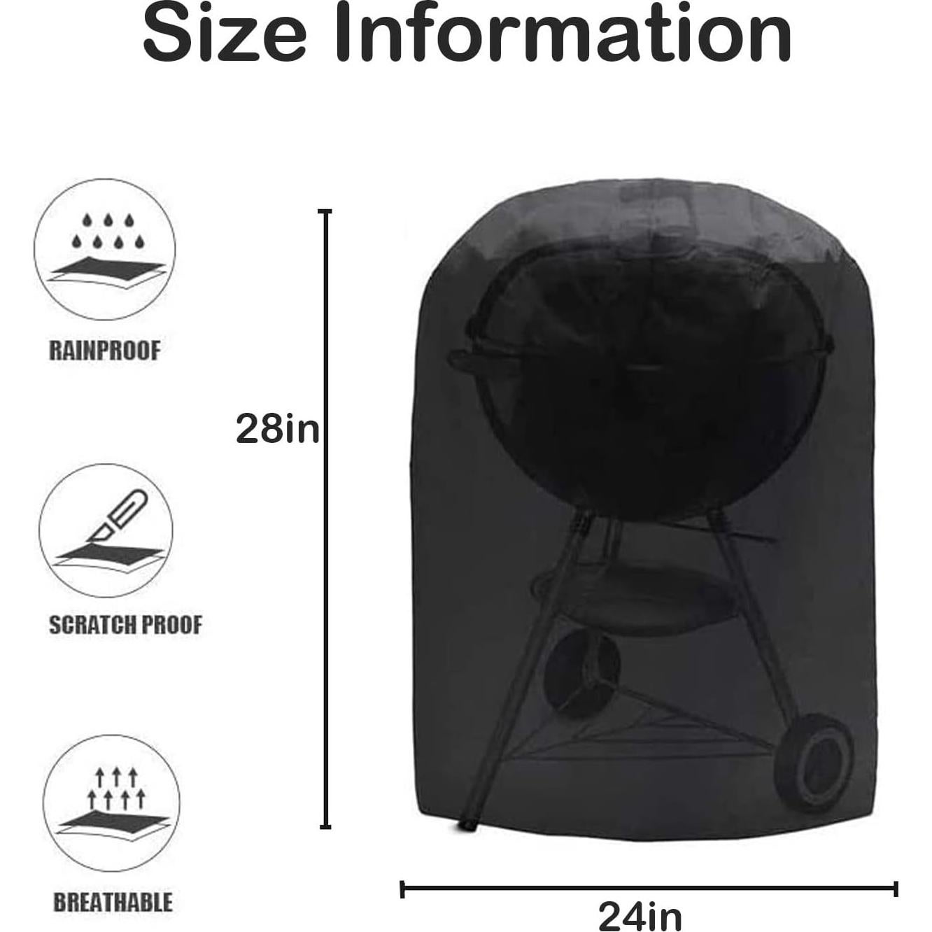 Cubierta de Parrilla Redonda TwoPone Impermeable 61 cm x 71 cm