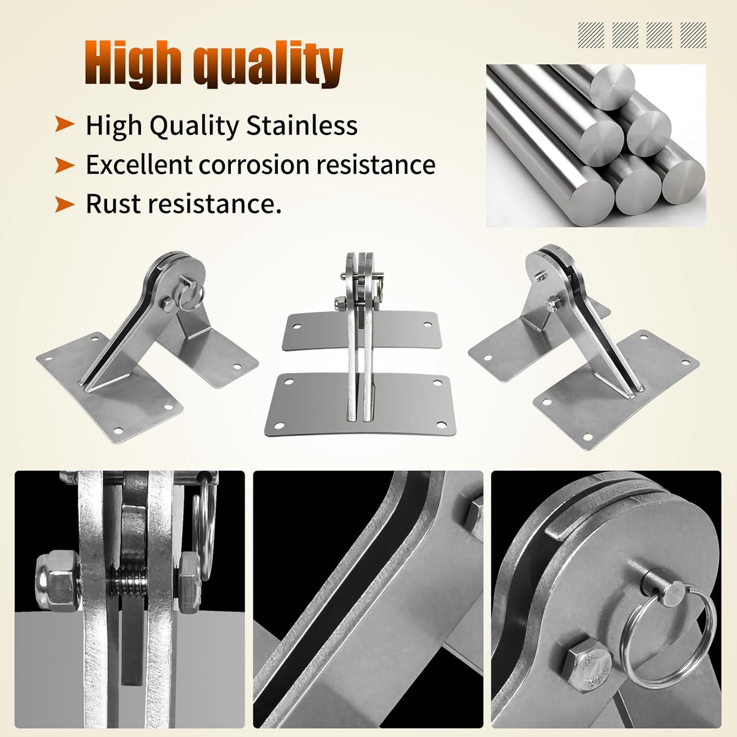 Kit de Bisagra de Tapa de Acero Inoxidable XQK para Weber Smokey Mountain 18.5 y 22.5