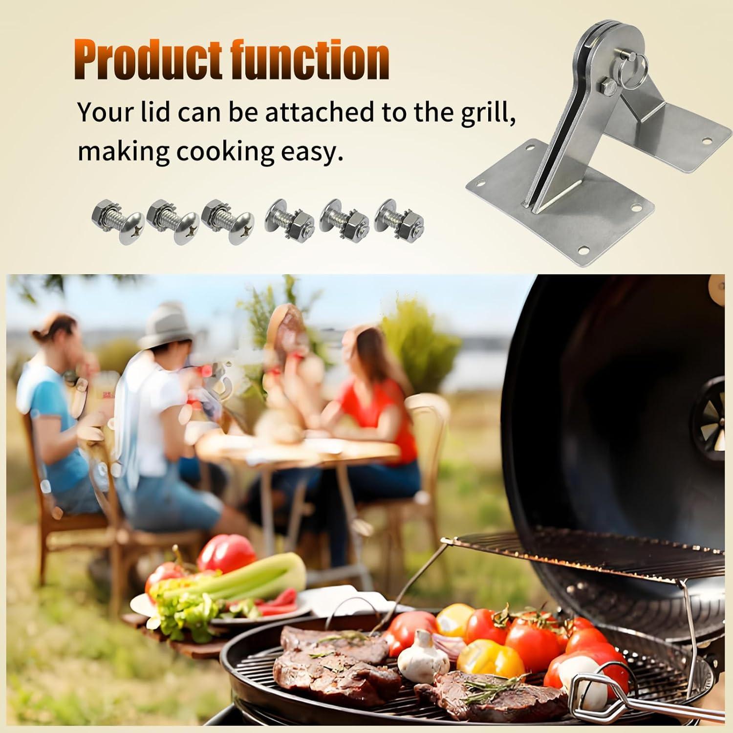 Kit de Bisagra de Tapa de Acero Inoxidable XQK para Weber Smokey Mountain 18.5 y 22.5