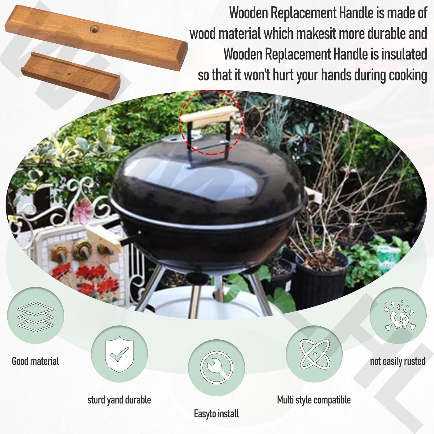 Mango de Madera Repuesto WHMYZHL para Parrilla Weber - 2 Piezas