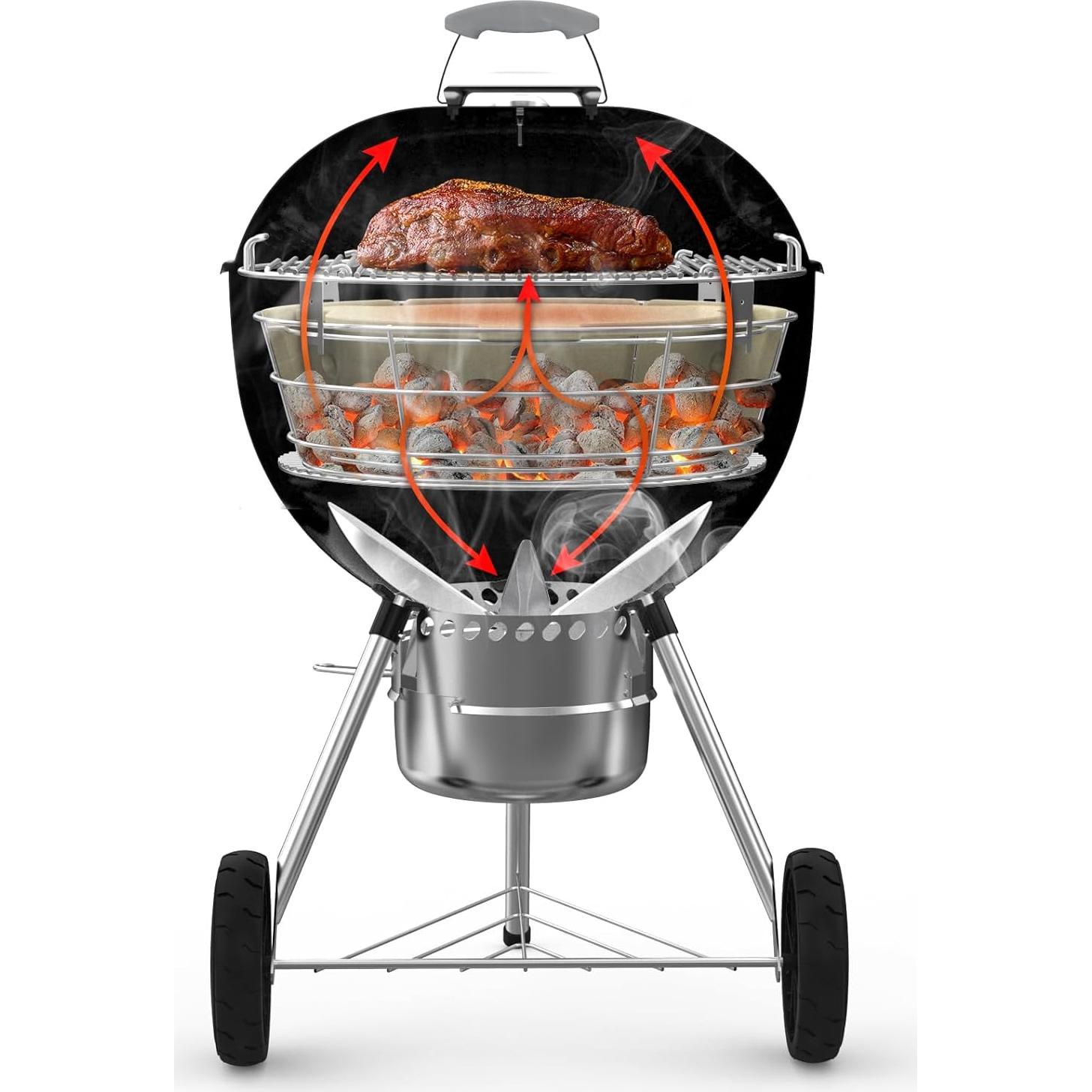 Canasta de Ceniza Acero Inoxidable Solo Fuego 52 cm para Parrilla Weber