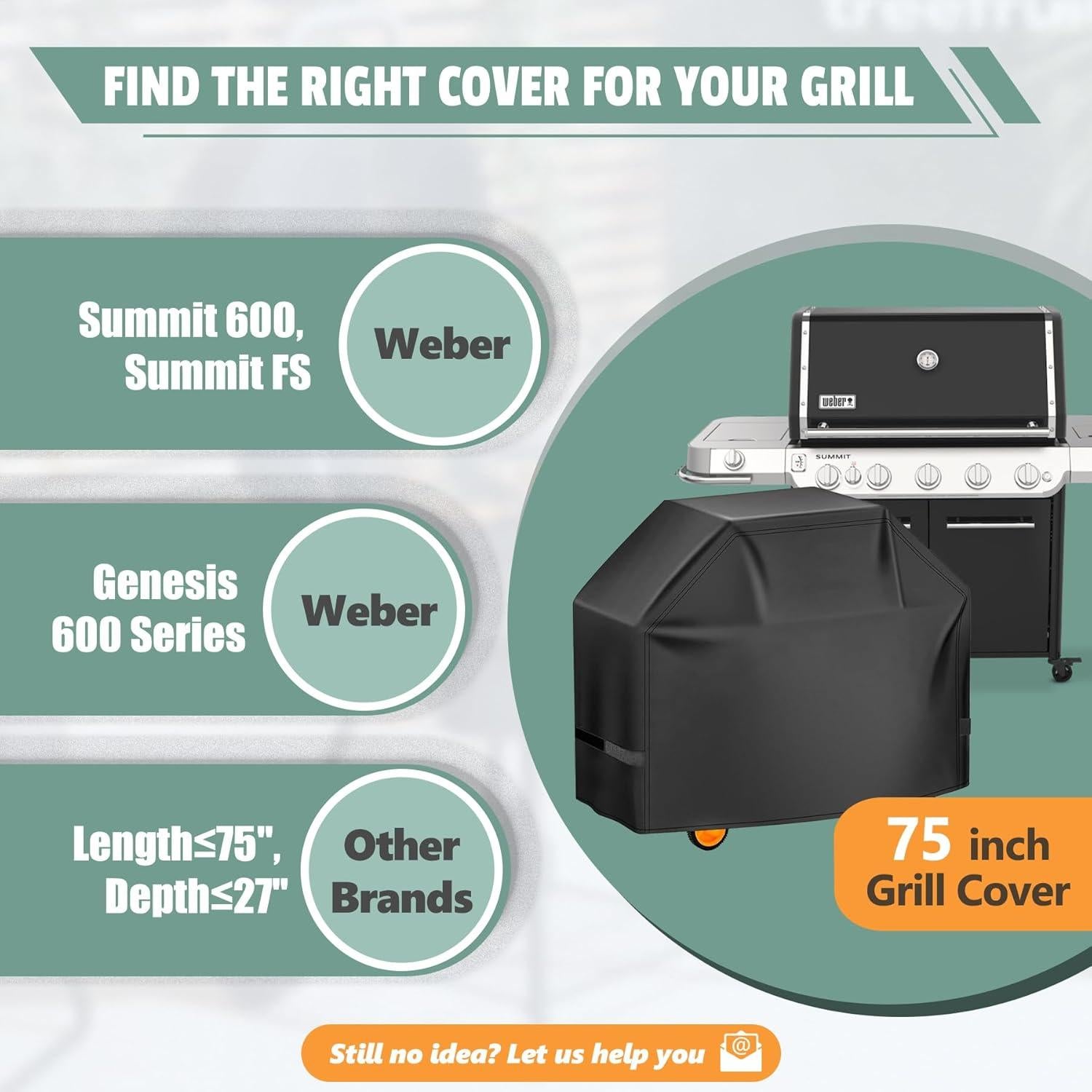 Cubierta para Parrilla HomWanna 75 Pulgadas Impermeable