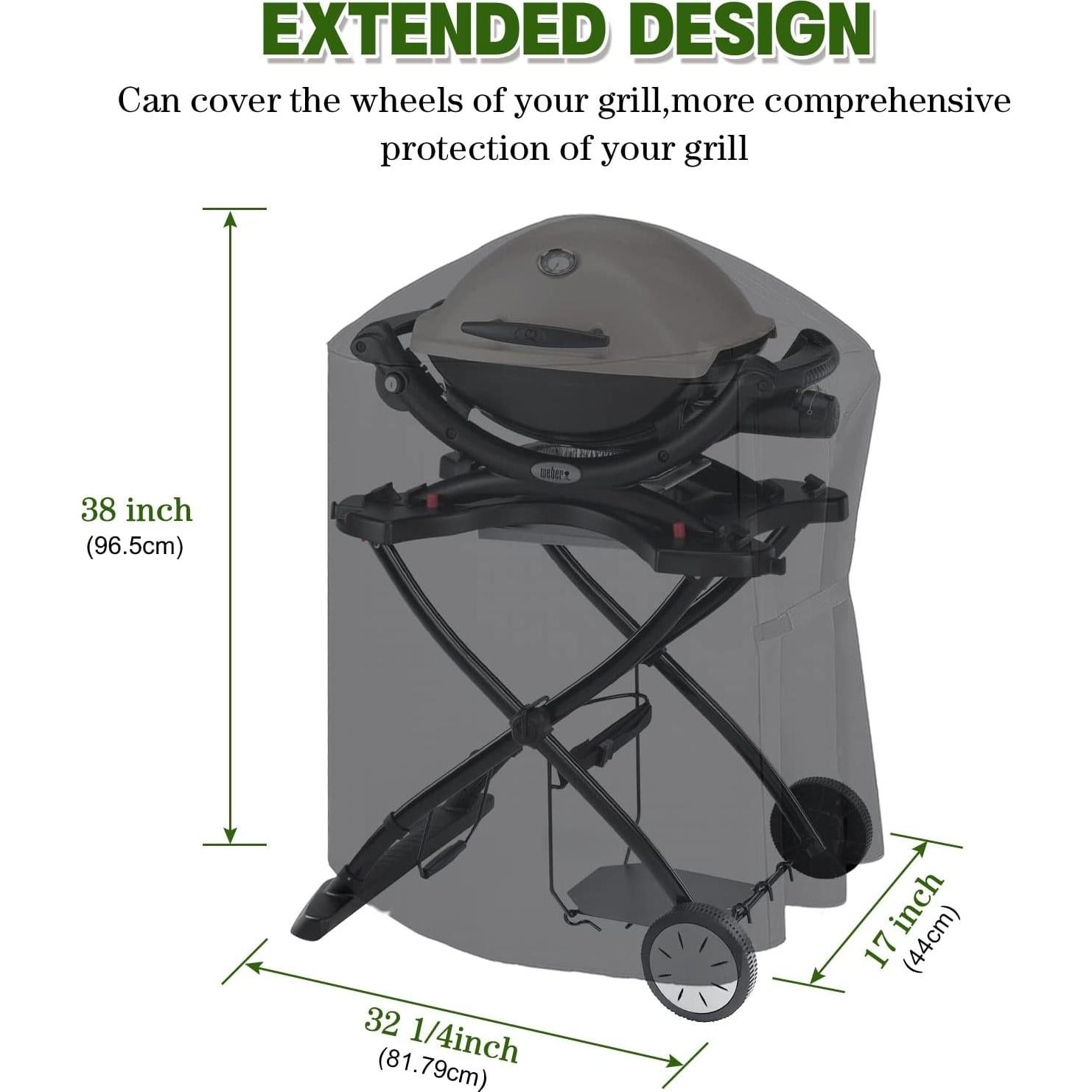 Cubierta para Parrilla Weber Q100 Q200 81.3x43.2x96.5 cm OLIGAI