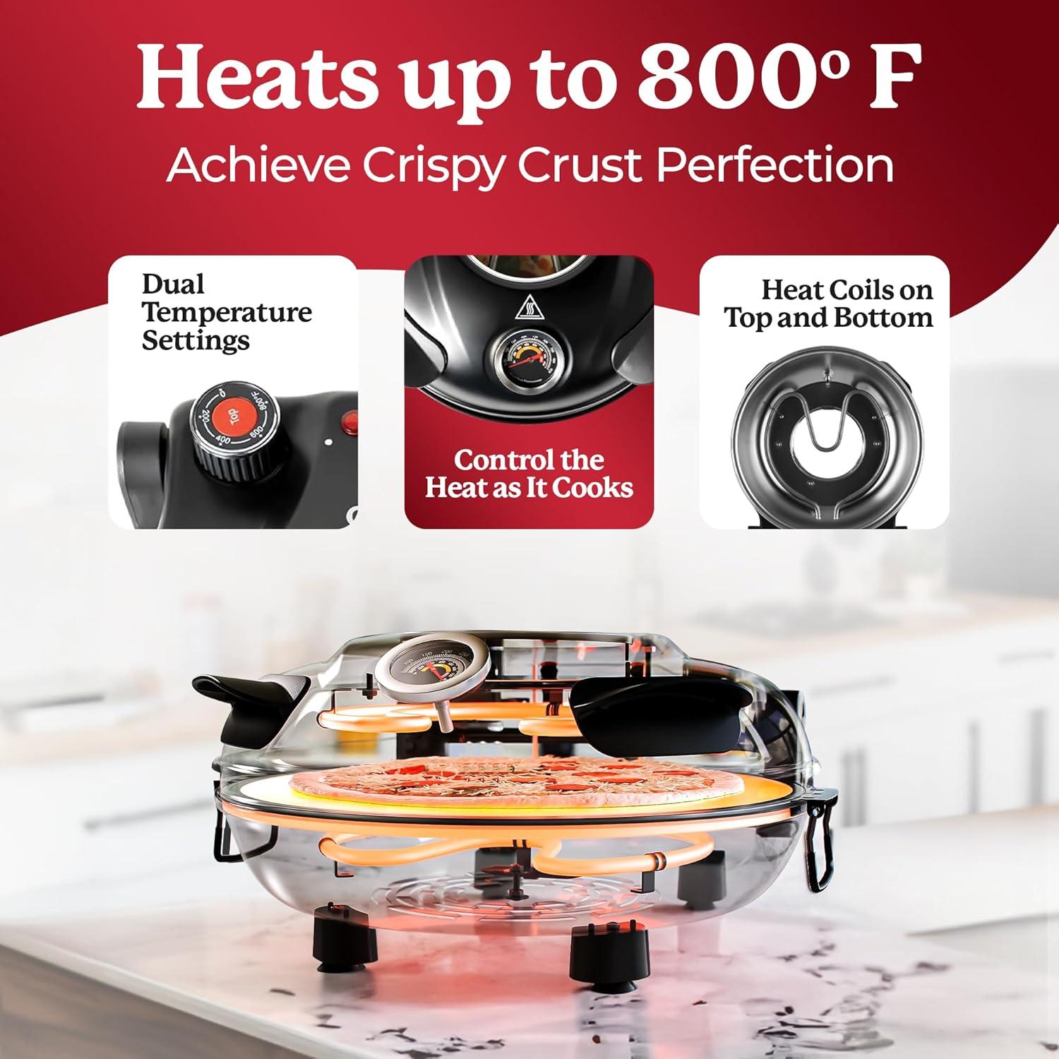 Horno de Pizza Eléctrico Piezano 30.48 cm Granitestone 427°C