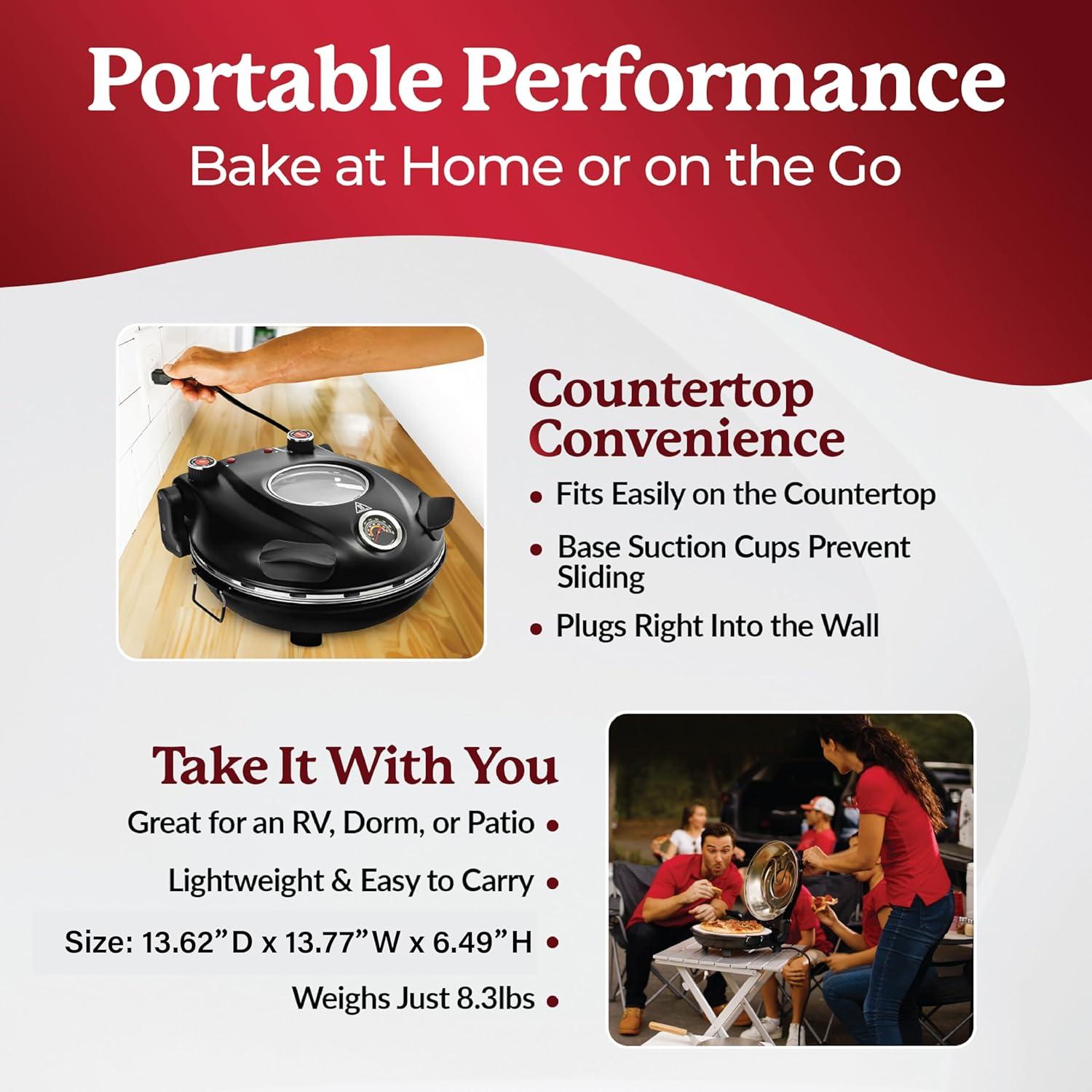 Horno de Pizza Eléctrico Piezano 30.48 cm Granitestone 427°C