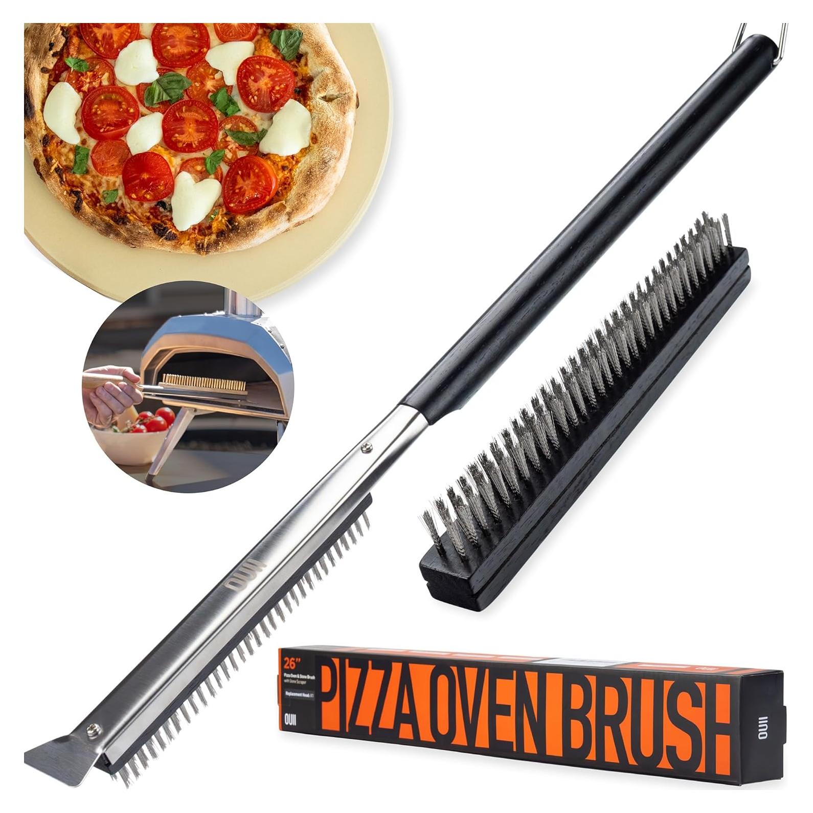 Cepillo para horno de pizza OUII 66 cm con 2 cabezales de acero