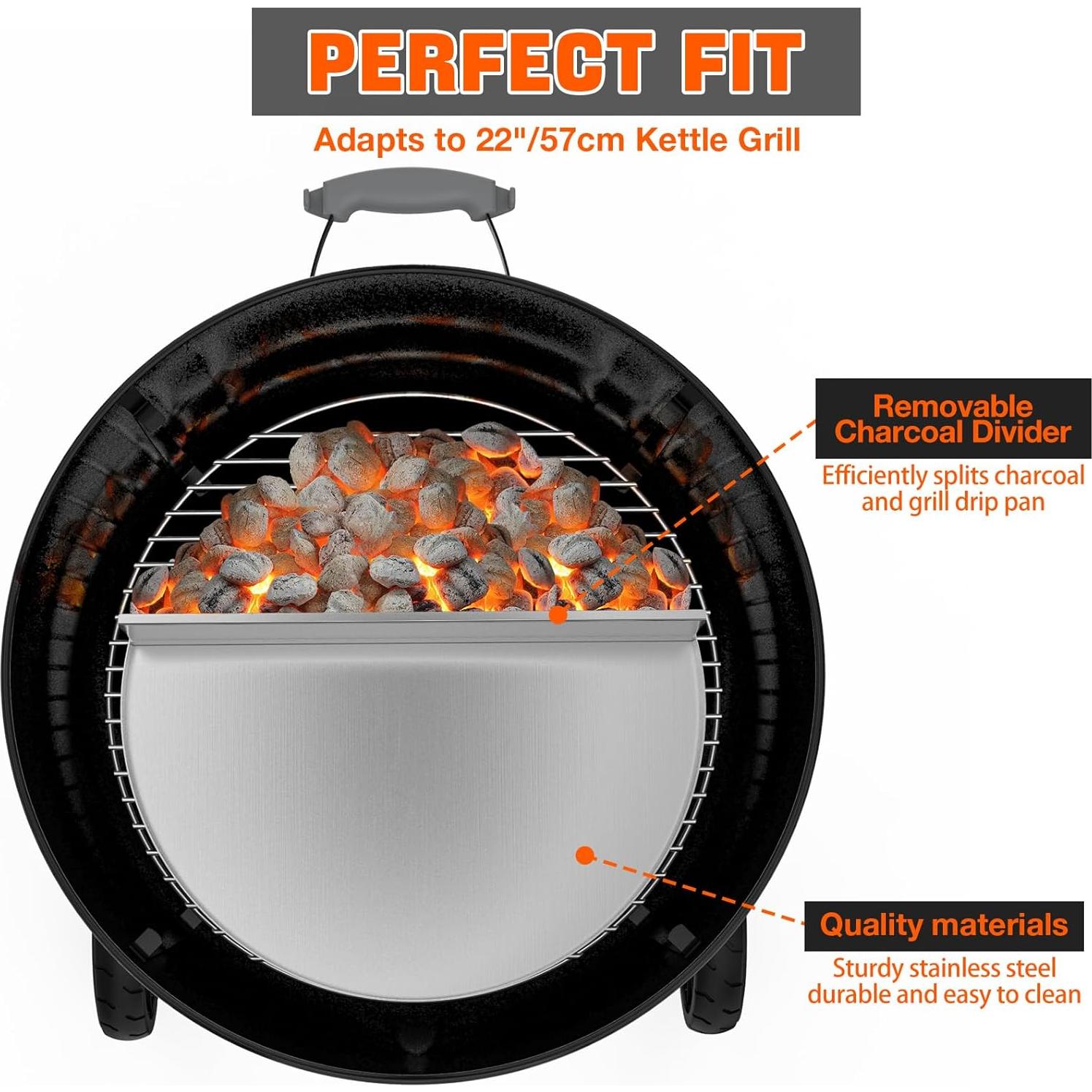 Bandeja de Goteo Desmontable Onlyfire para Parrillas Weber 22"