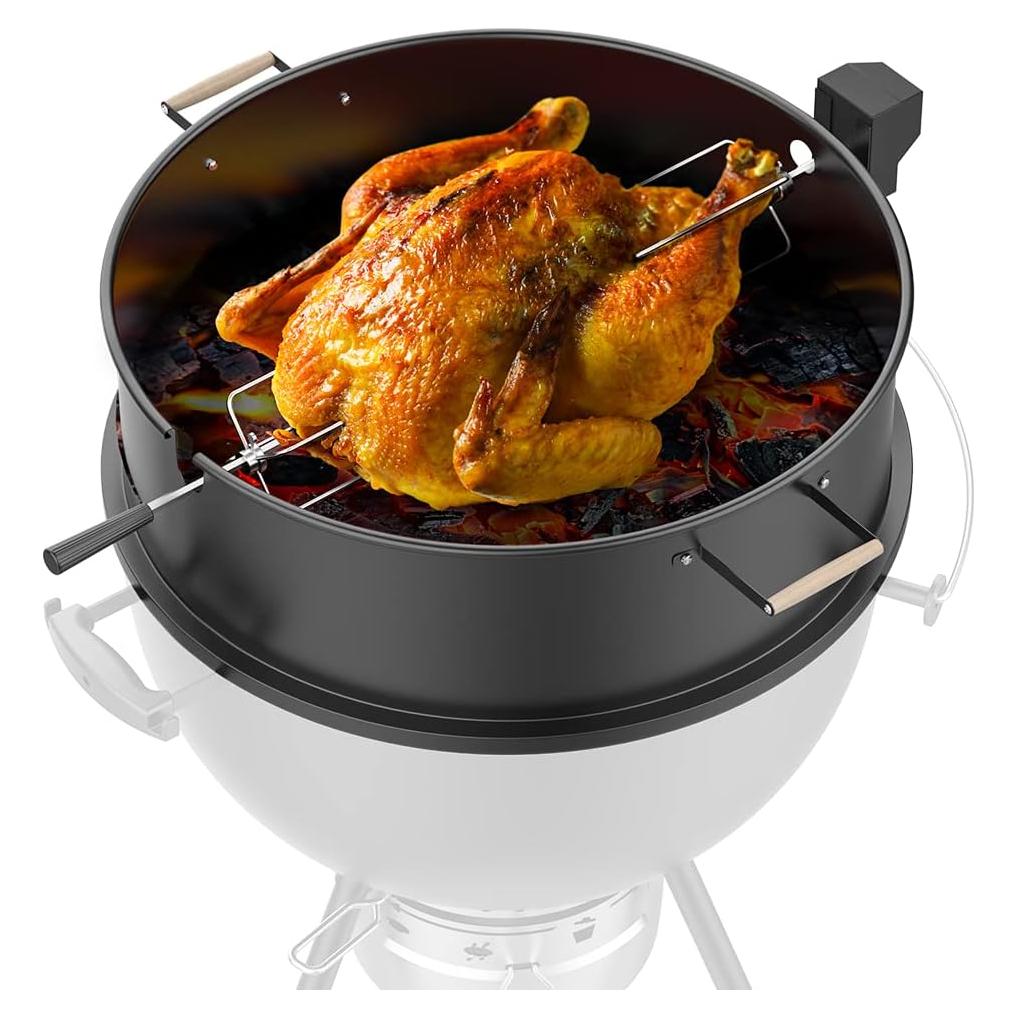 Kit Parrilla Rotisserie Keesha para Pollo 22" Acero Inoxidable