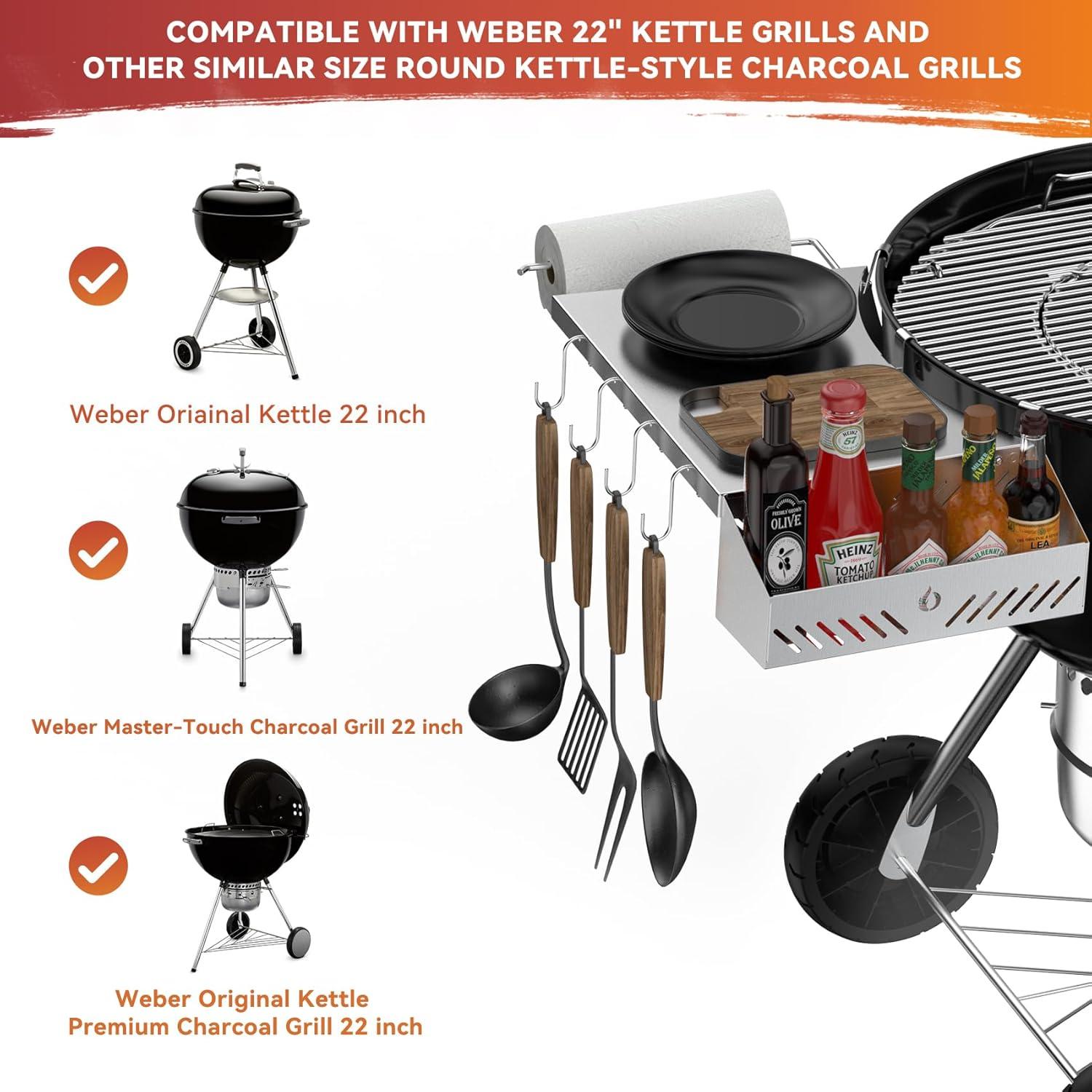 Mesa Lateral de Parrilla Skyflame de Acero Inoxidable 35.5x15.2cm