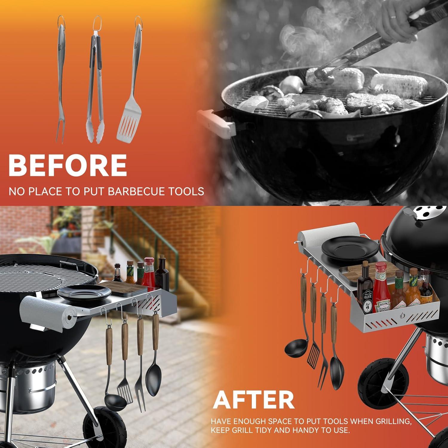 Mesa Lateral de Parrilla Skyflame de Acero Inoxidable 35.5x15.2cm